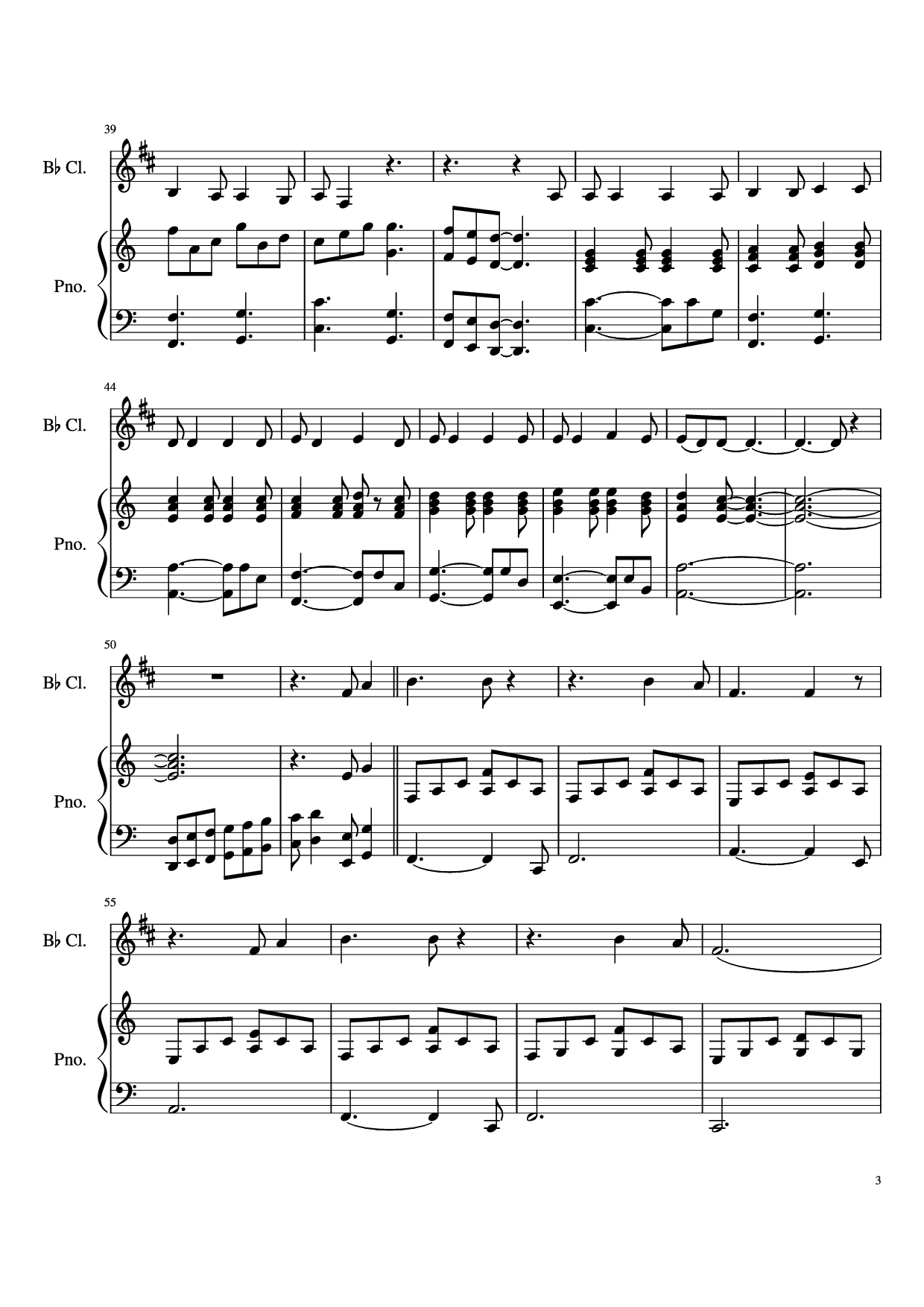 Page 3 of the piano sheet music PDF Piano – Hallelujah Piano by Leonard Cohen