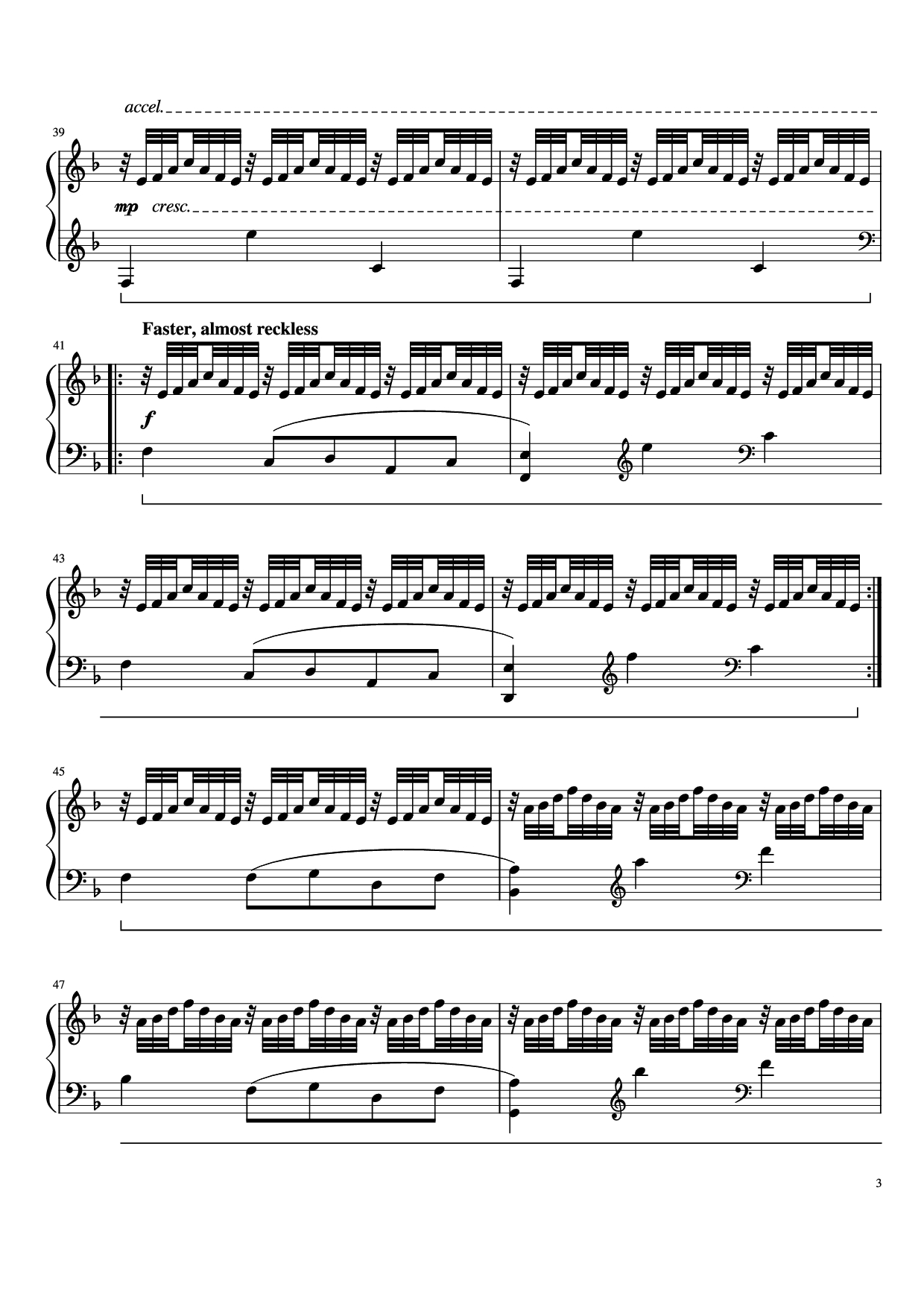 Page 3 of the piano sheet music PDF Piano – Song on the Beach & Photograph Piano by Composed by William Butler and