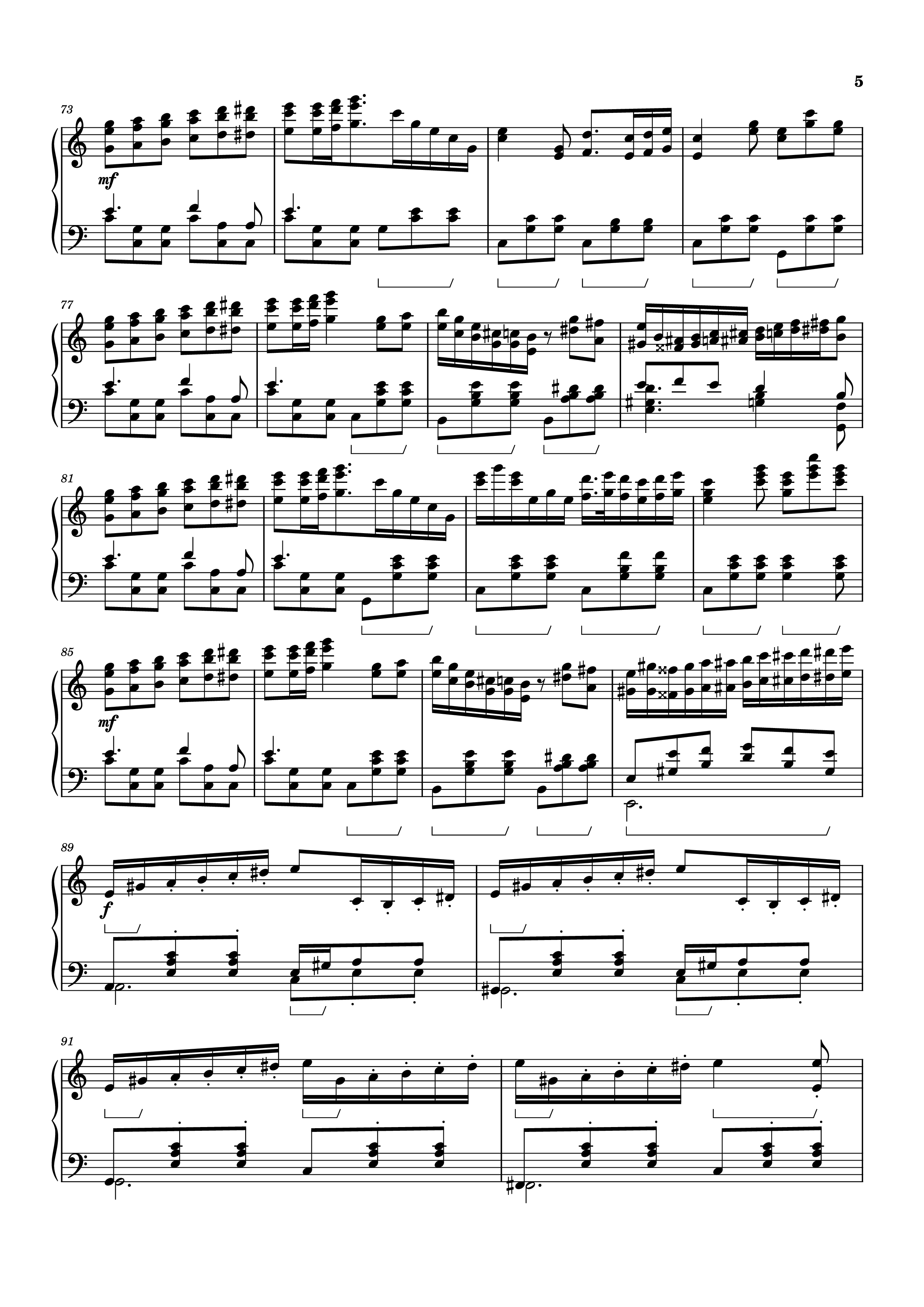 Page 5 of the piano sheet music PDF – Waltz from Masquerade Piano by Khachaturian Trio