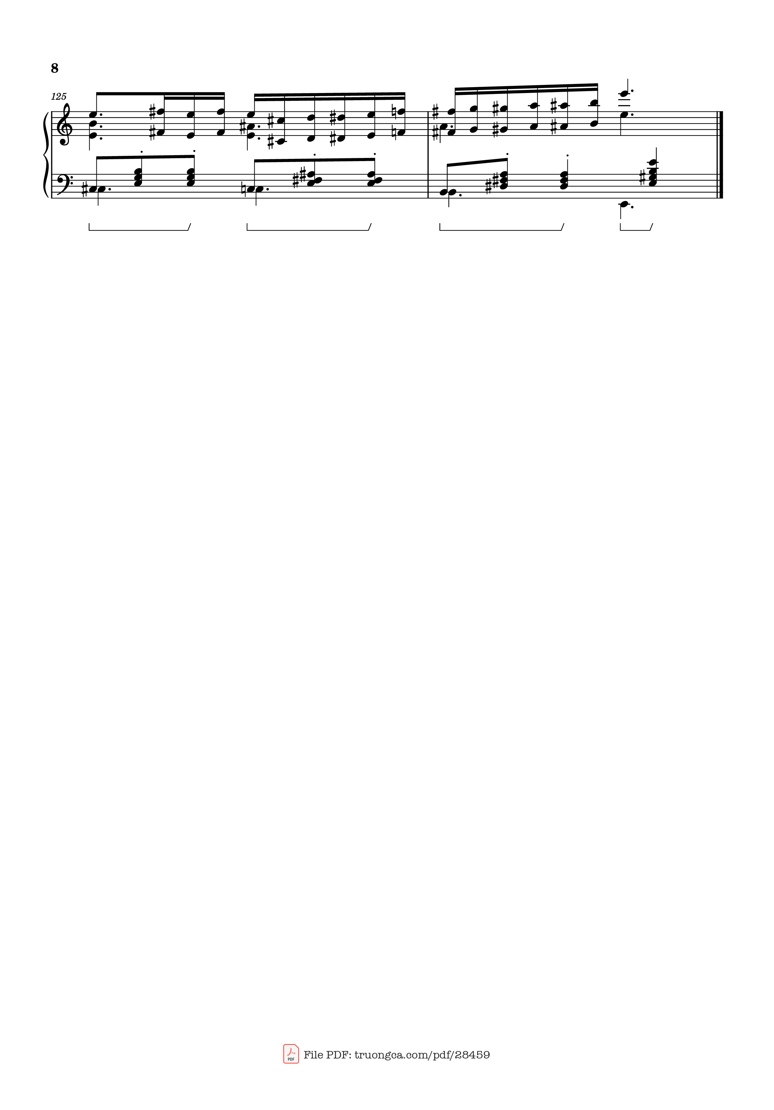 Page 8 of the piano sheet music PDF – Waltz from Masquerade Piano by Khachaturian Trio