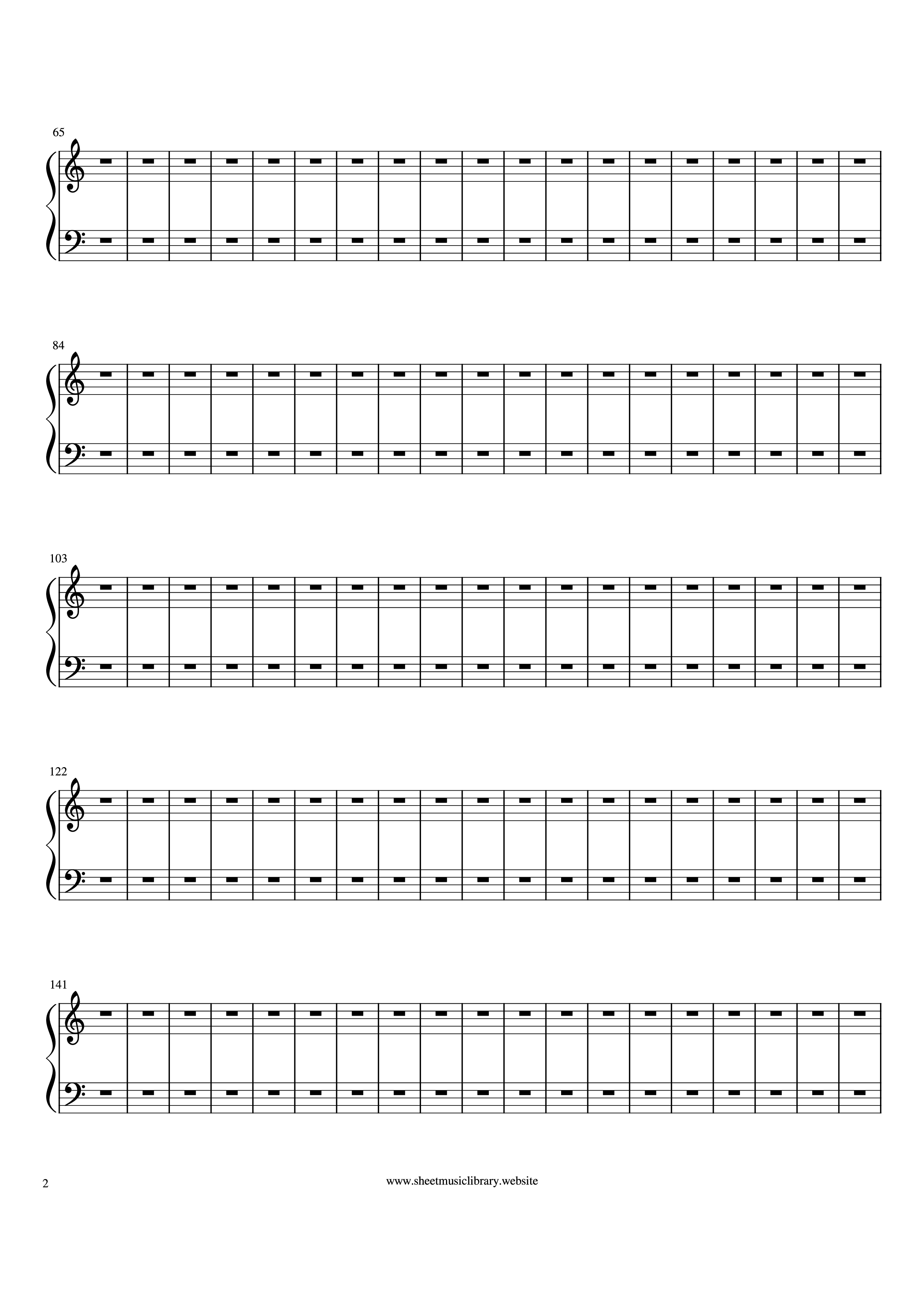 Page 2 of the piano sheet music PDF Piano – Waltz (from Masquerade Suite) Piano by Aram Khachaturian