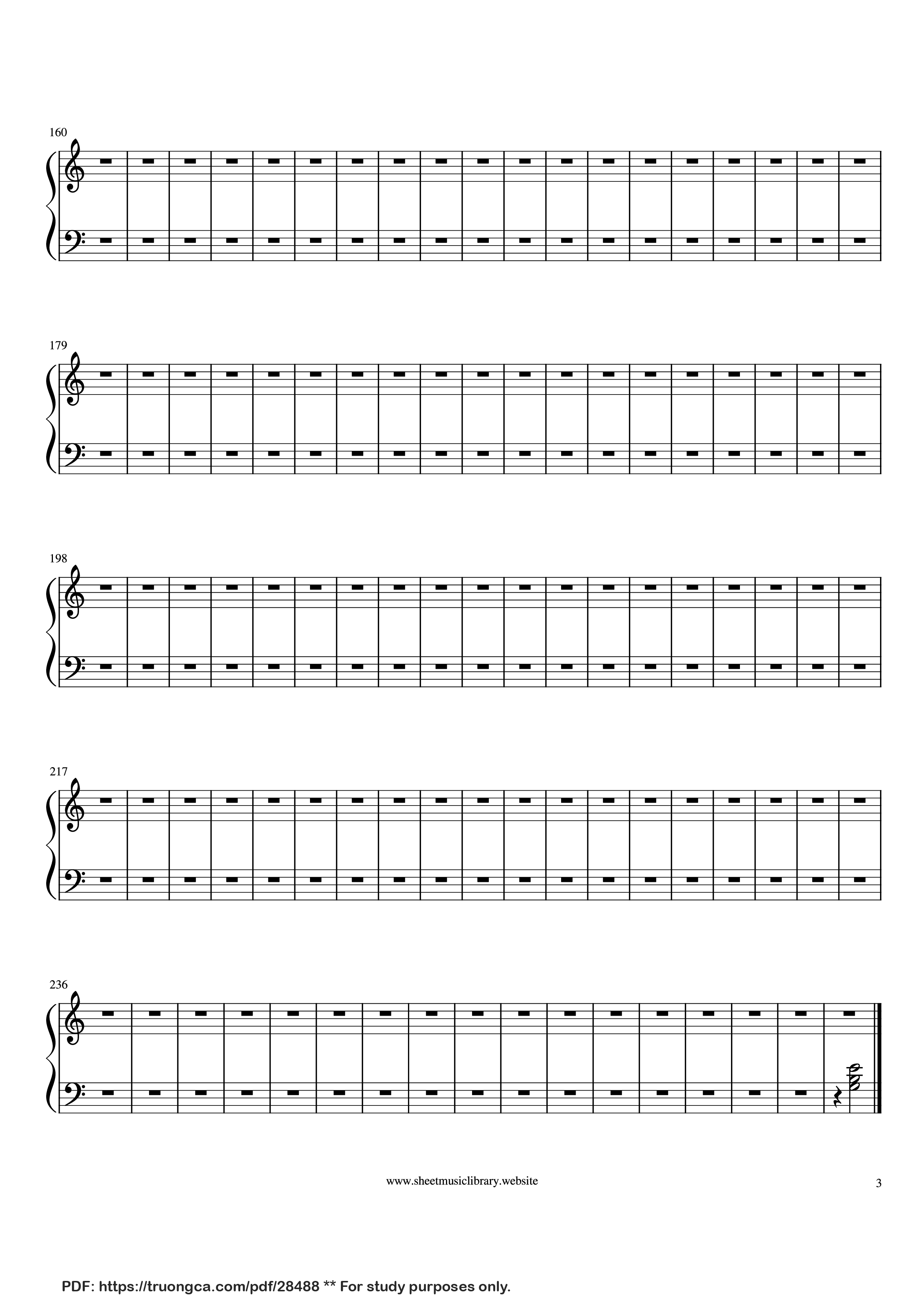 Page 3 of the piano sheet music PDF Piano – Waltz (from Masquerade Suite) Piano by Aram Khachaturian