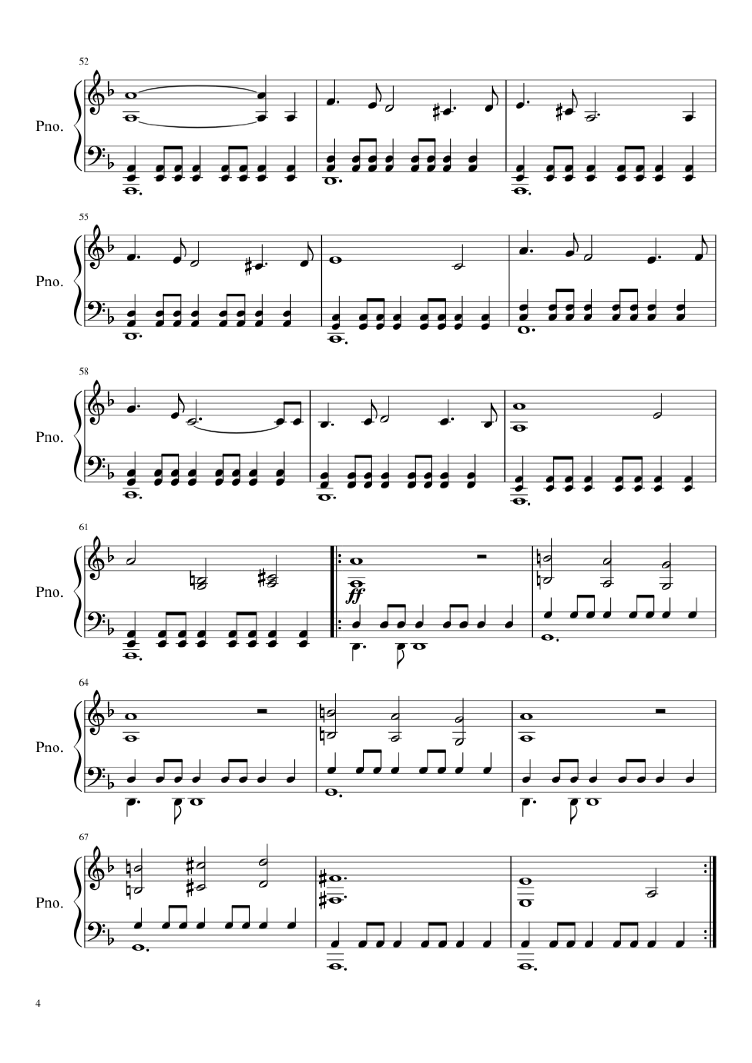 Page 4 of the piano sheet music PDF Piano – Conquest of Paradise Piano by Vangelis