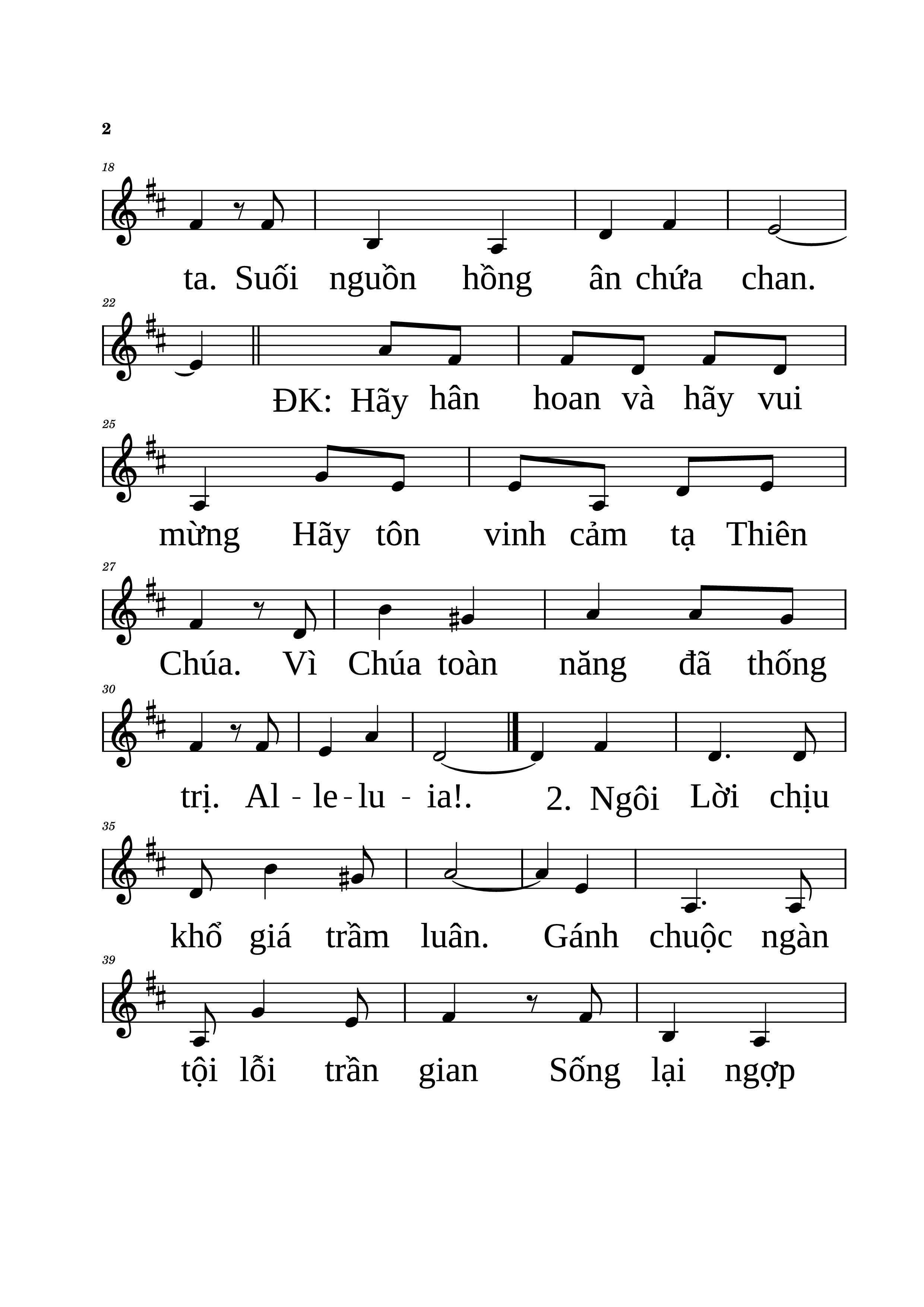Page 2 of the piano sheet music PDF – Hãy hân hoan by Ngọc Linh
