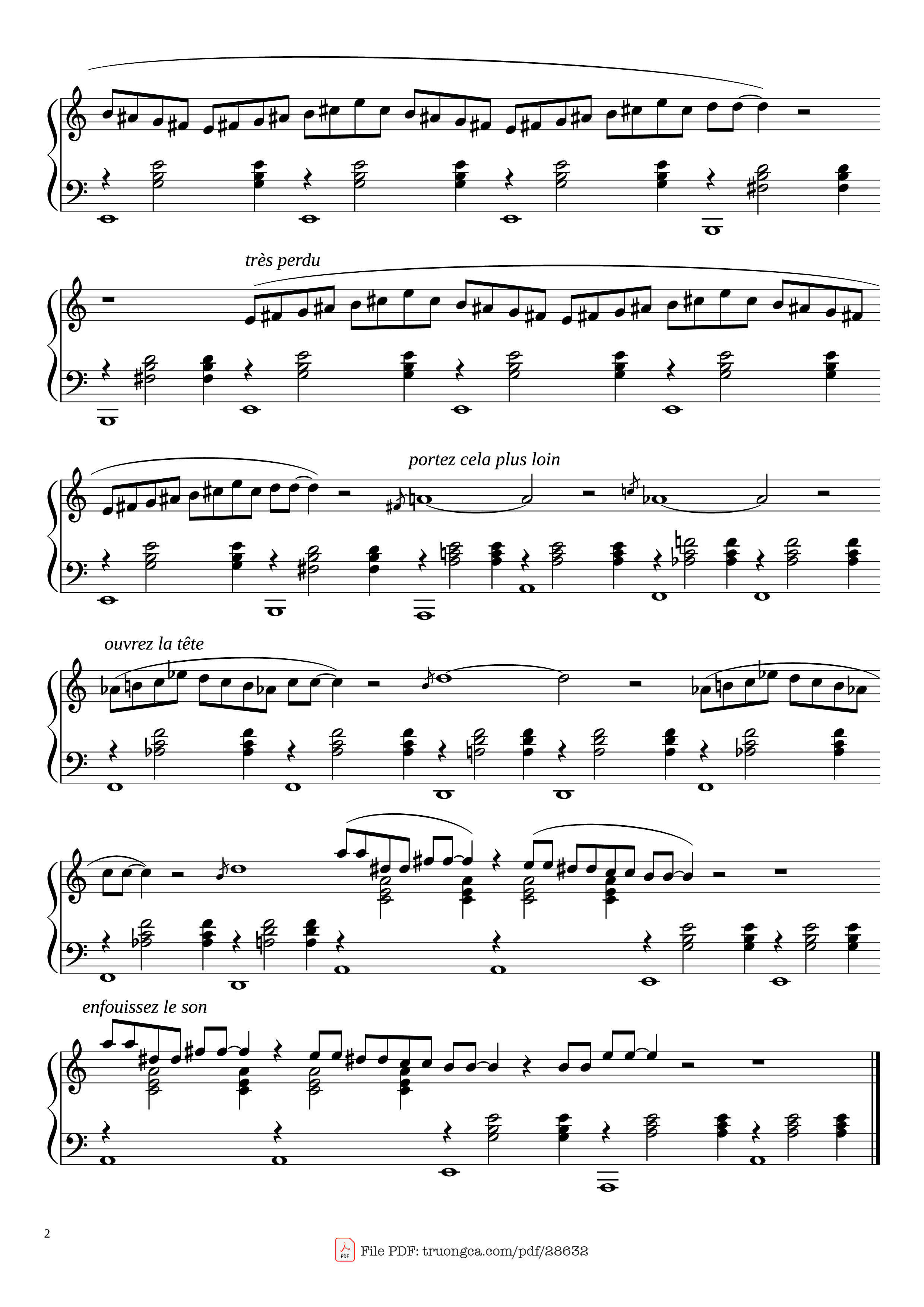 Page 2 of the piano sheet music PDF Piano – Gnossienne No. 3 by Erik Satie