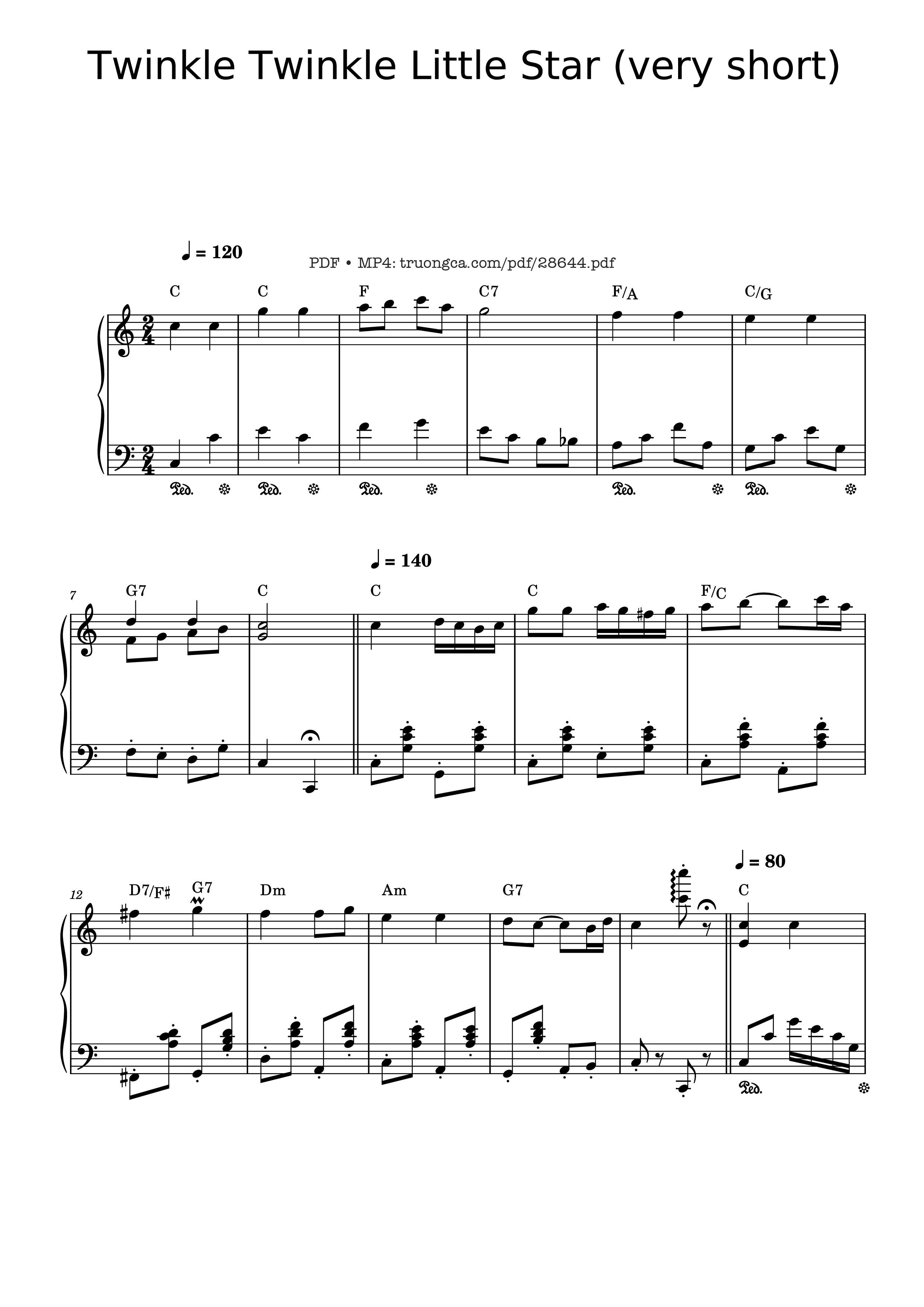 Page 1 of the piano sheet music PDF Piano – Twinkle Twinkle Little Star by Jane Taylor