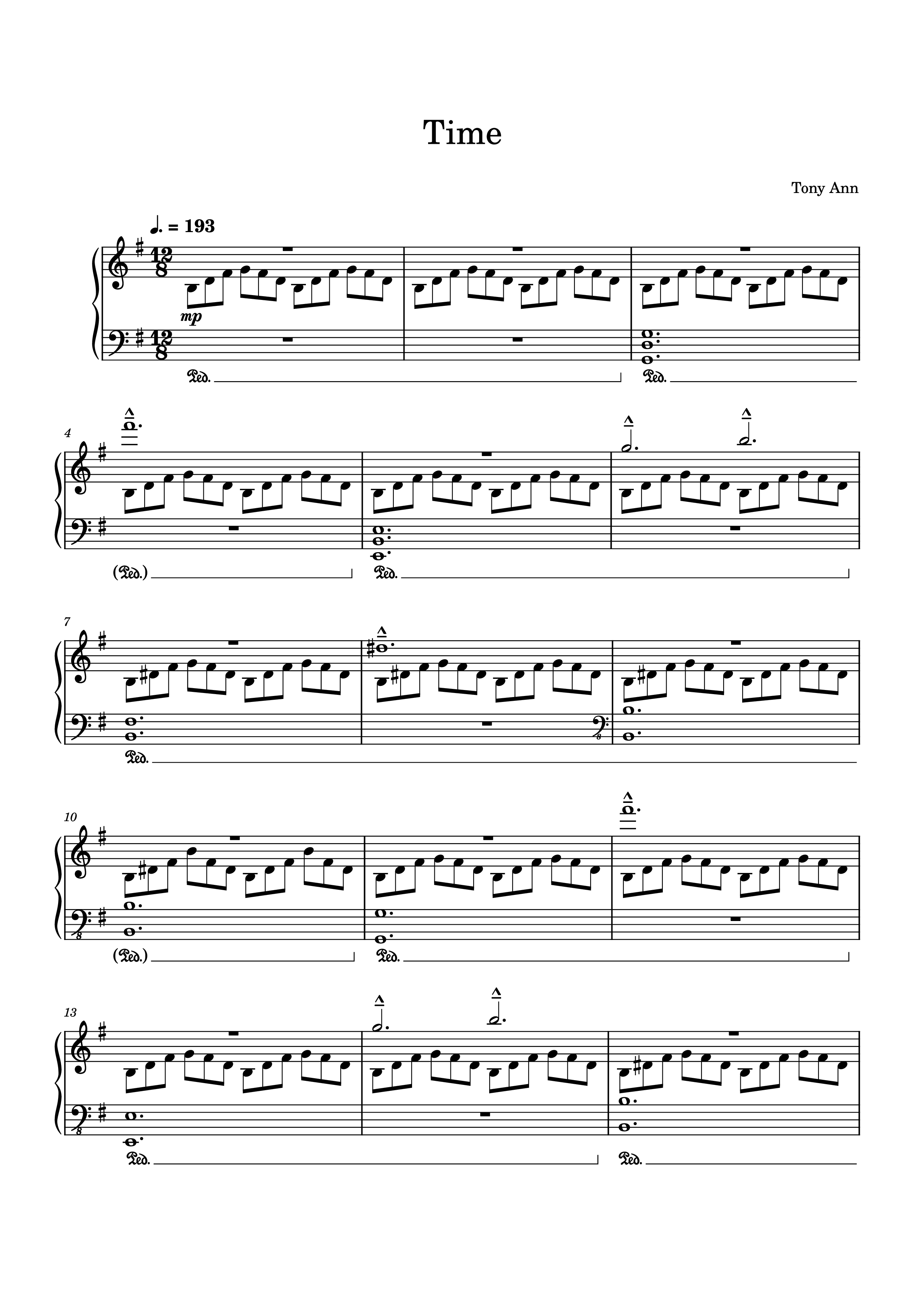 Page 1 of the piano sheet music PDF Piano – Time Piano by Tony Ann