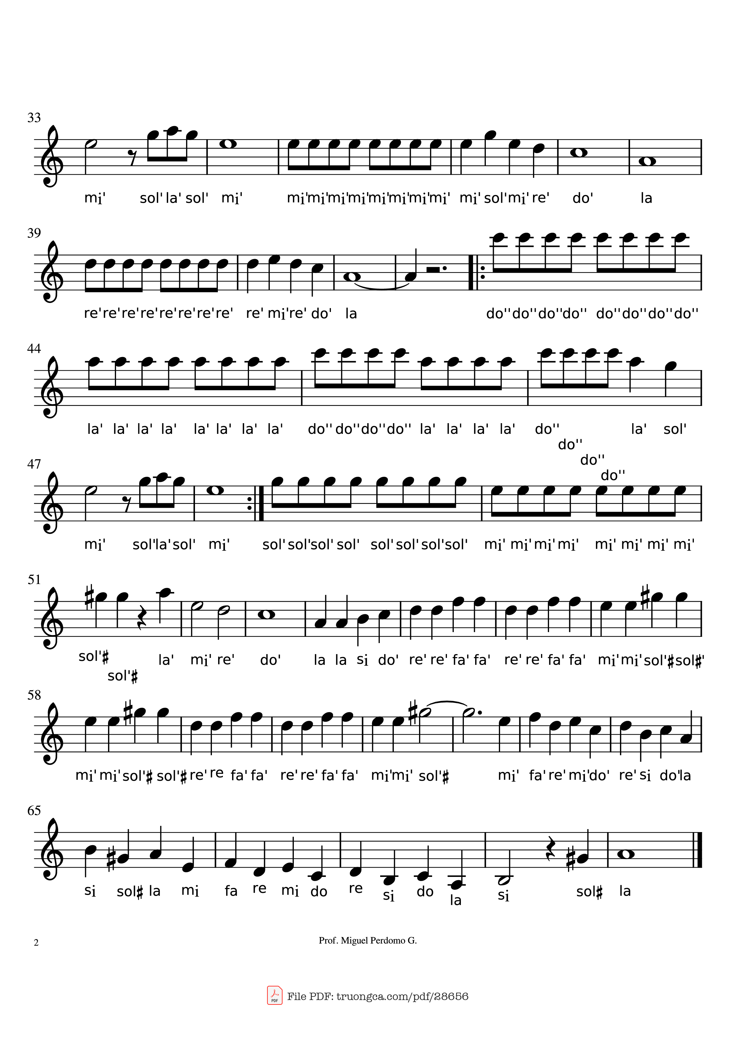 Page 2 of the piano sheet music PDF Piano – Virgenes del Sol Piano by Music by Jorge Bravo Rueda