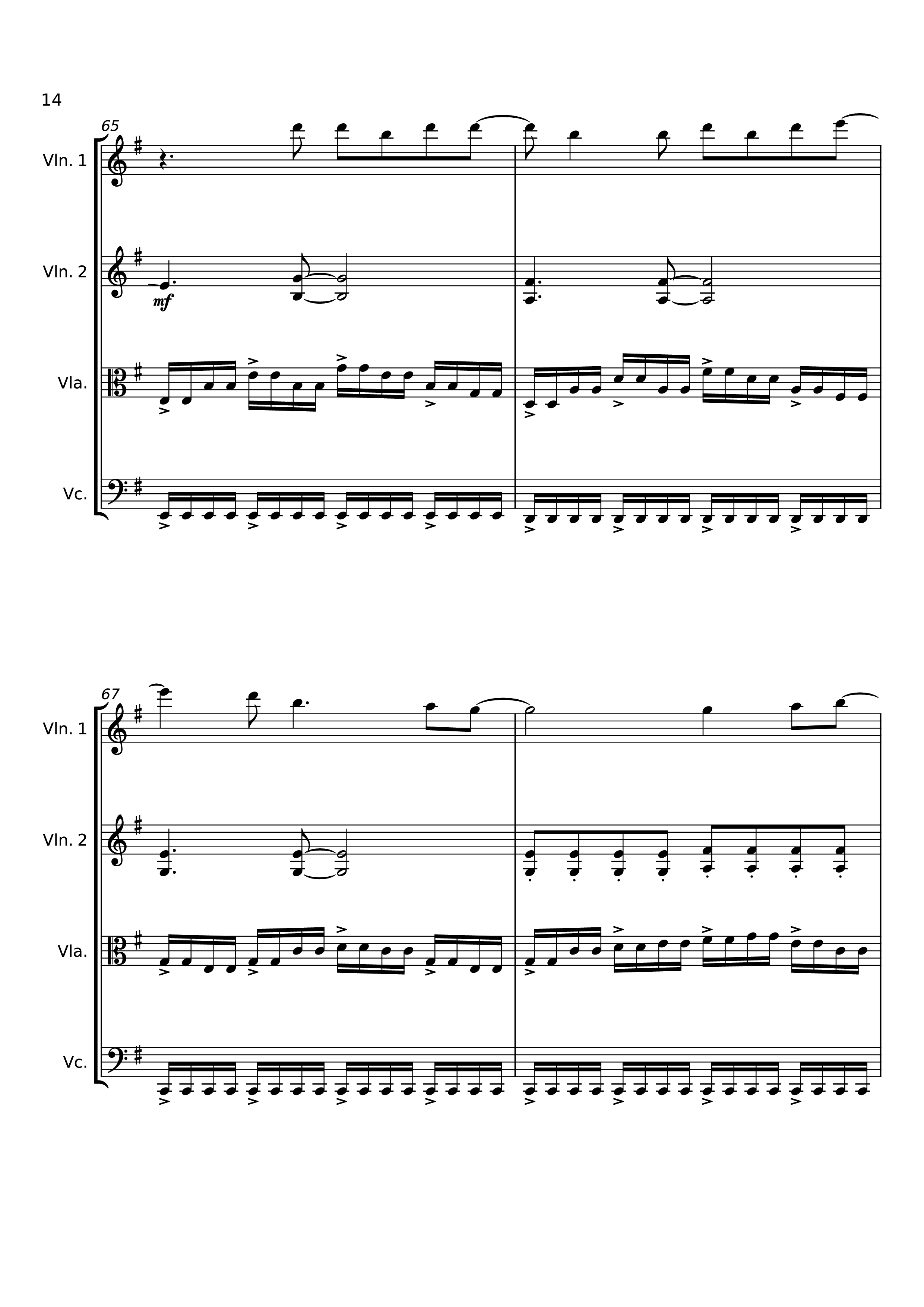 Page 14 of the piano sheet music PDF – Dancing On My Own Violin by Svetakorol777