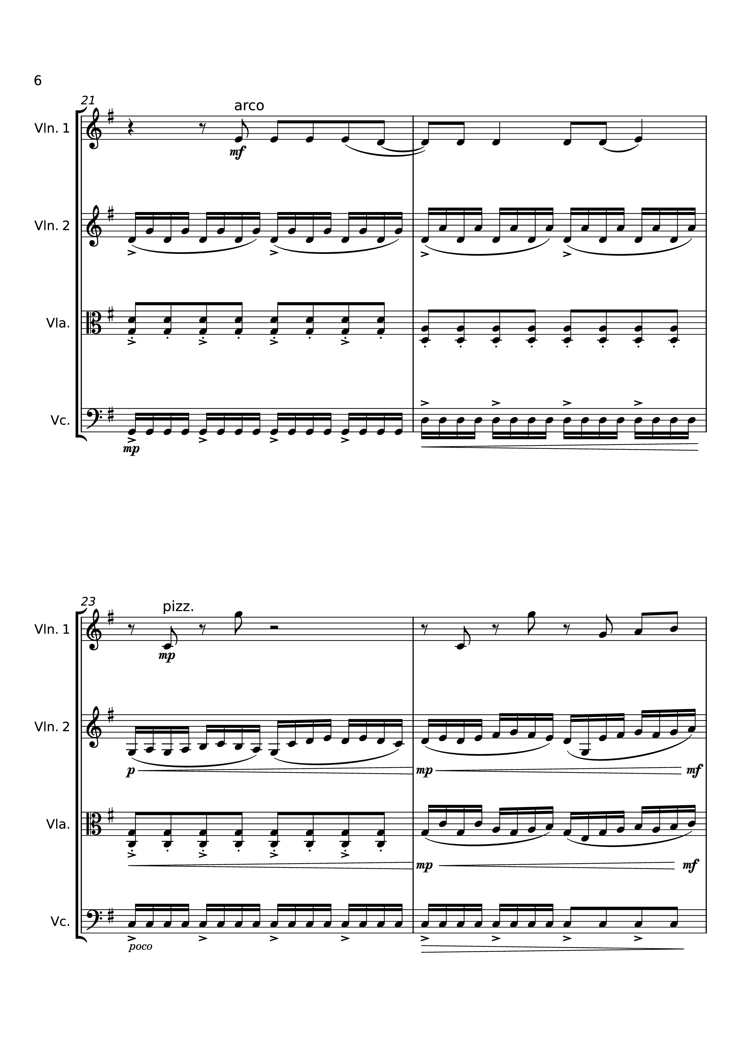 Page 6 of the piano sheet music PDF – Dancing On My Own Violin by Svetakorol777