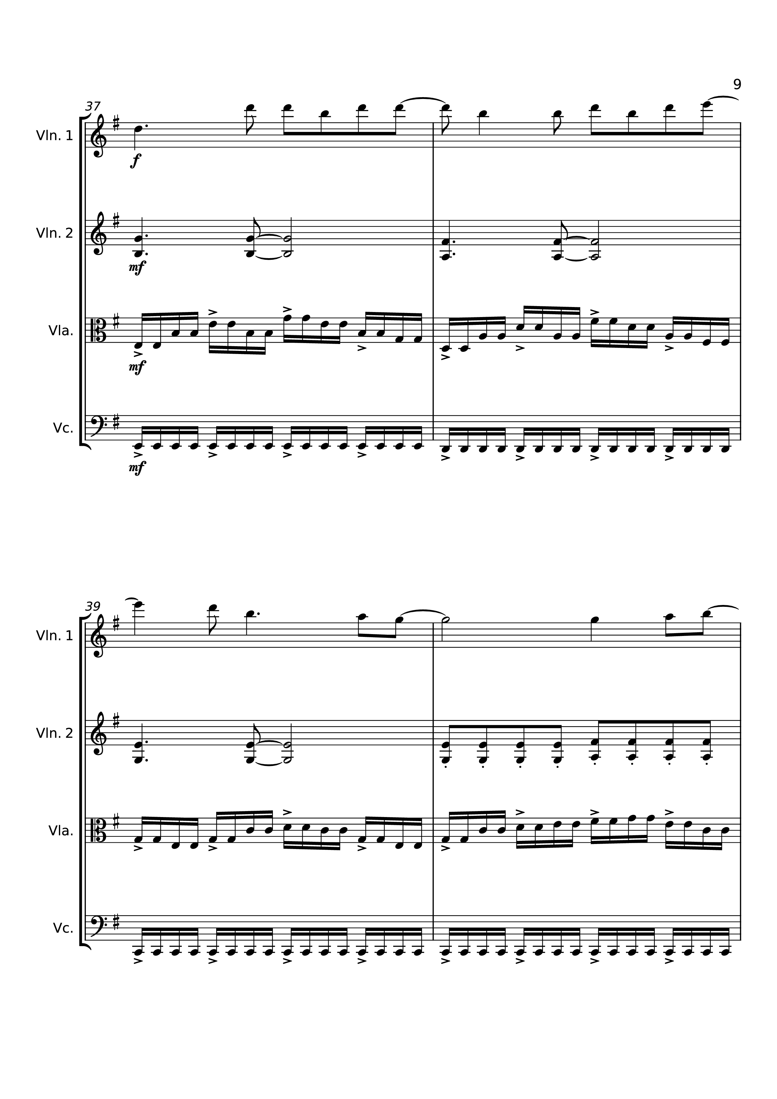 Page 9 of the piano sheet music PDF – Dancing On My Own Violin by Svetakorol777