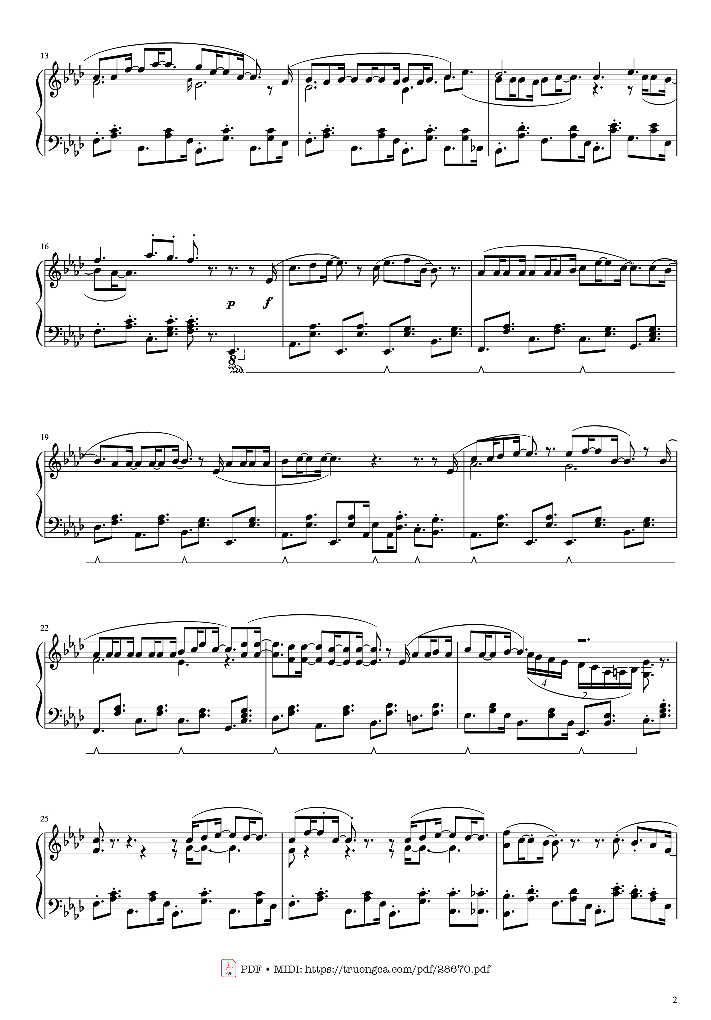 Page 2 of the piano sheet music PDF Piano – Lemon tree Piano by PETER FREUDENTHALER
