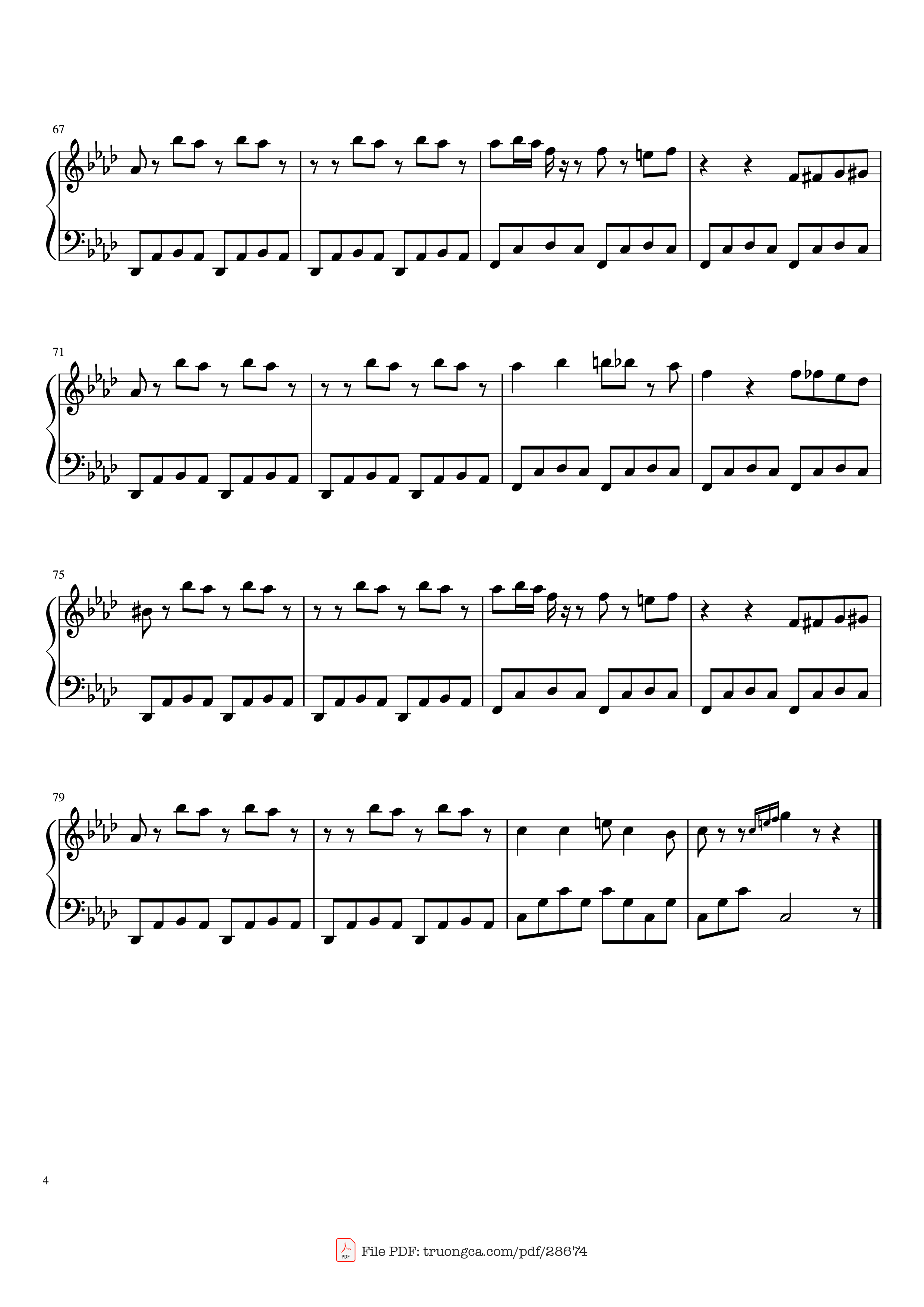 Page 4 of the piano sheet music PDF Piano – Spider Dance Piano by Toby Fox