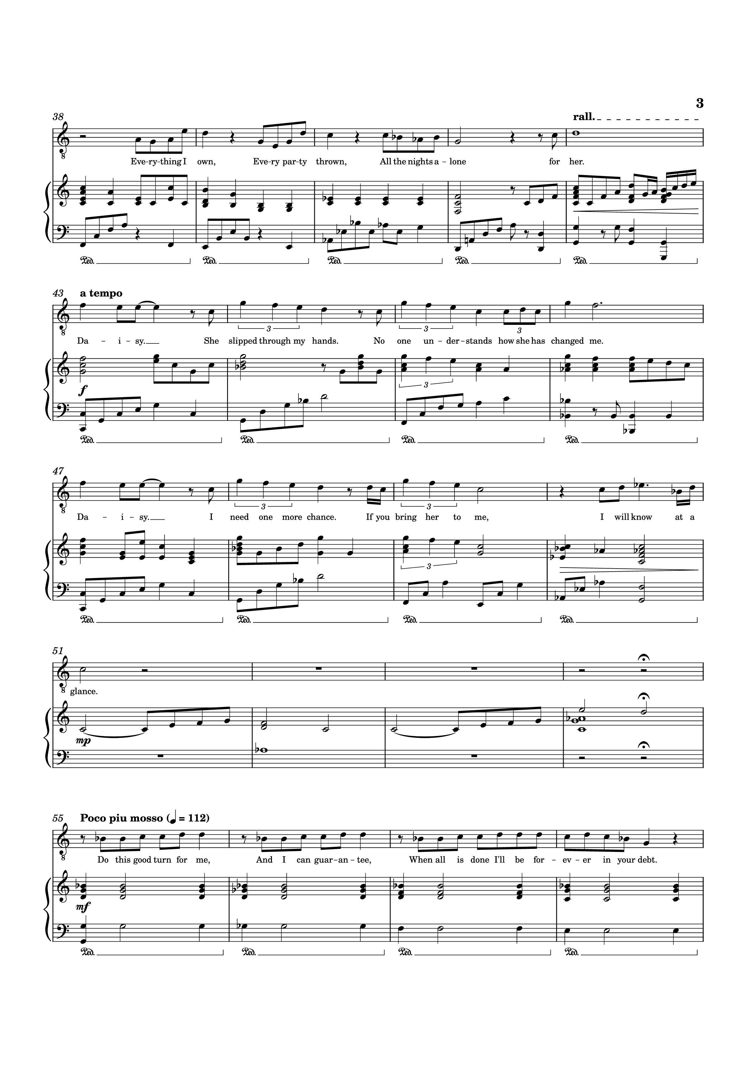 Page 3 of the piano sheet music PDF Piano – For Her Piano by Music and Lyrics by