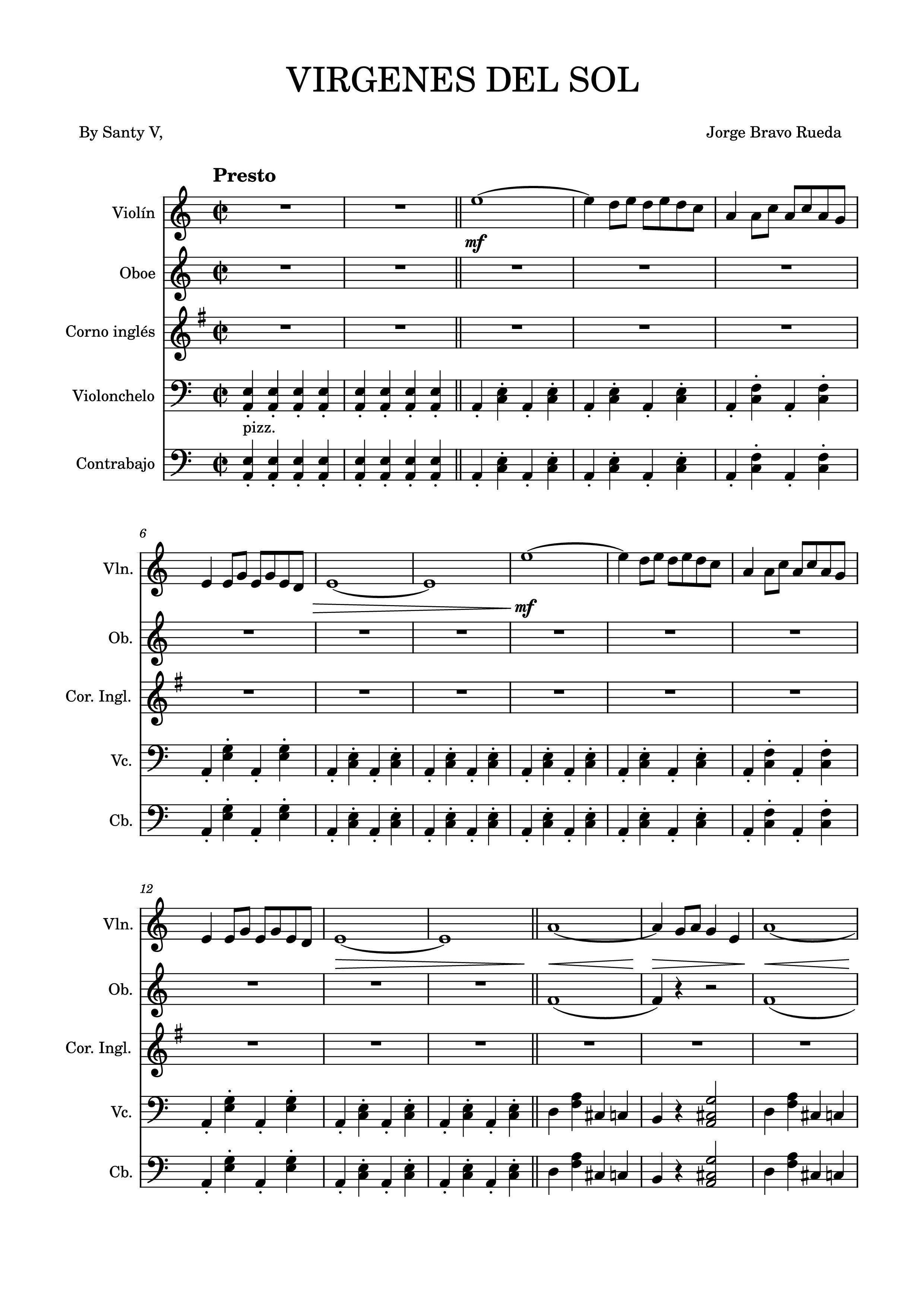 Page 1 of the piano sheet music PDF – VIRGENES DEL SOL Violin by Santy V,