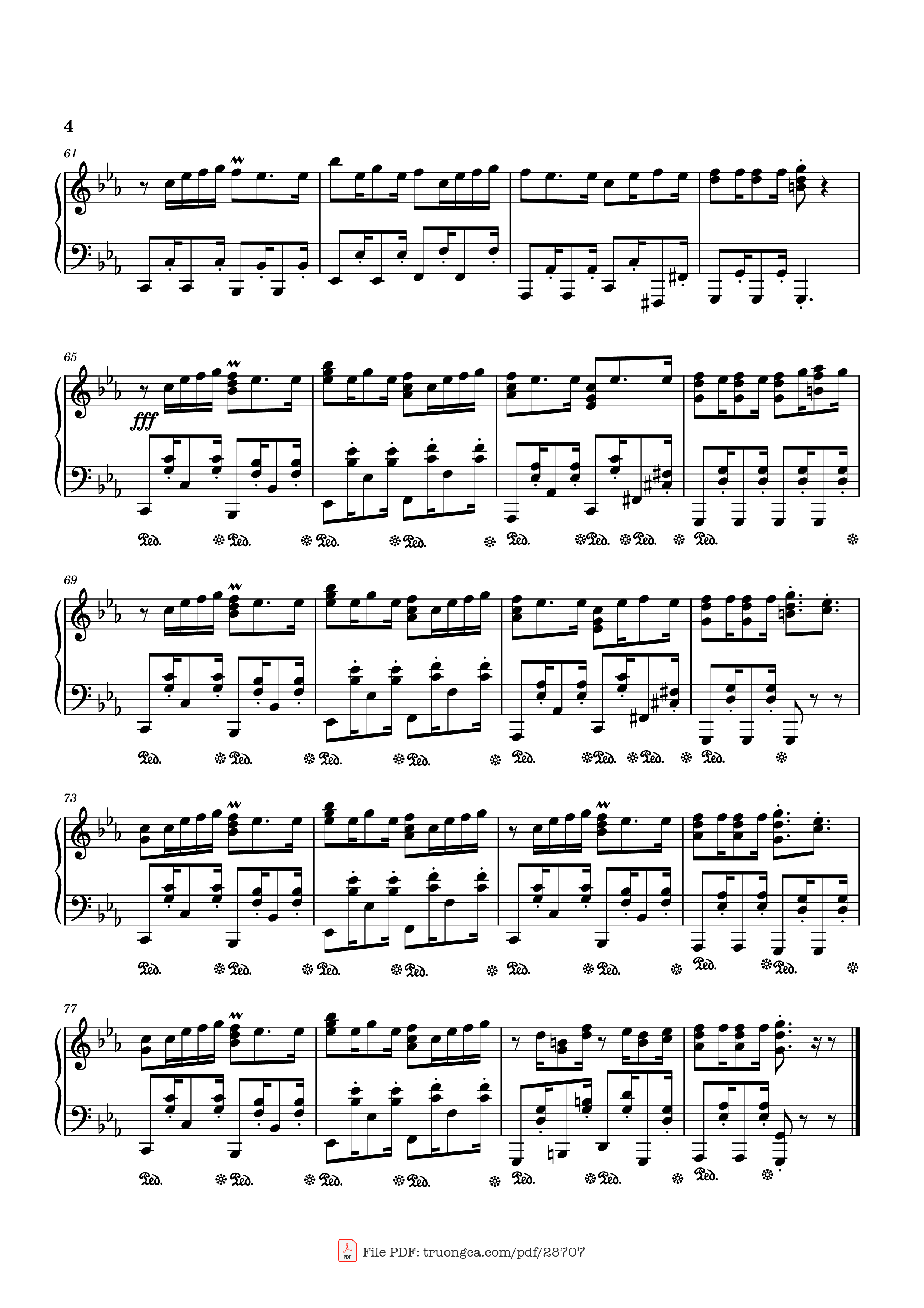 Page 4 of the piano sheet music PDF Piano – Never Be Alone Piano by Shadrow