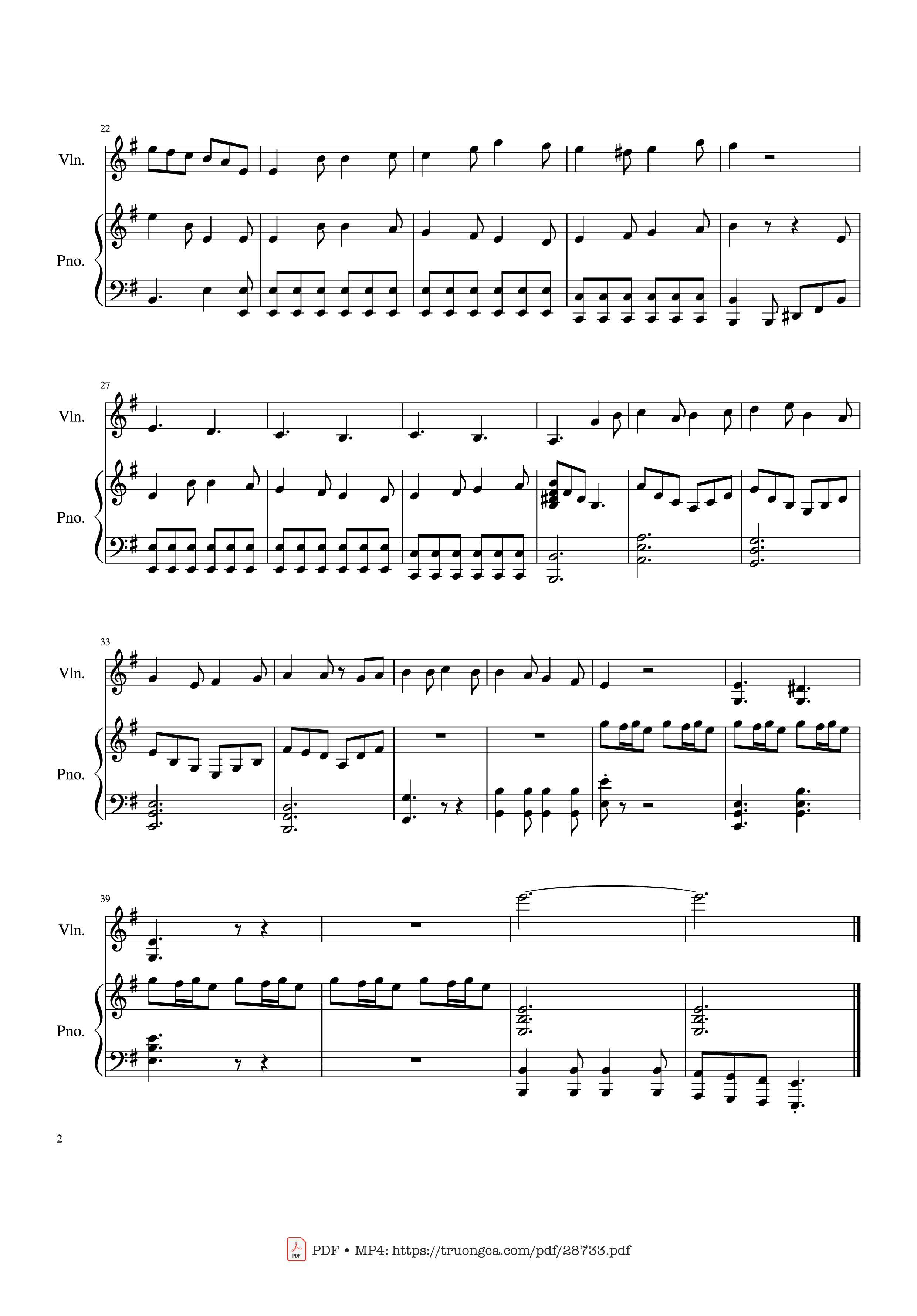Page 2 of the piano sheet music PDF Piano – Carol of the Bells Piano & Violin by Ukrainian