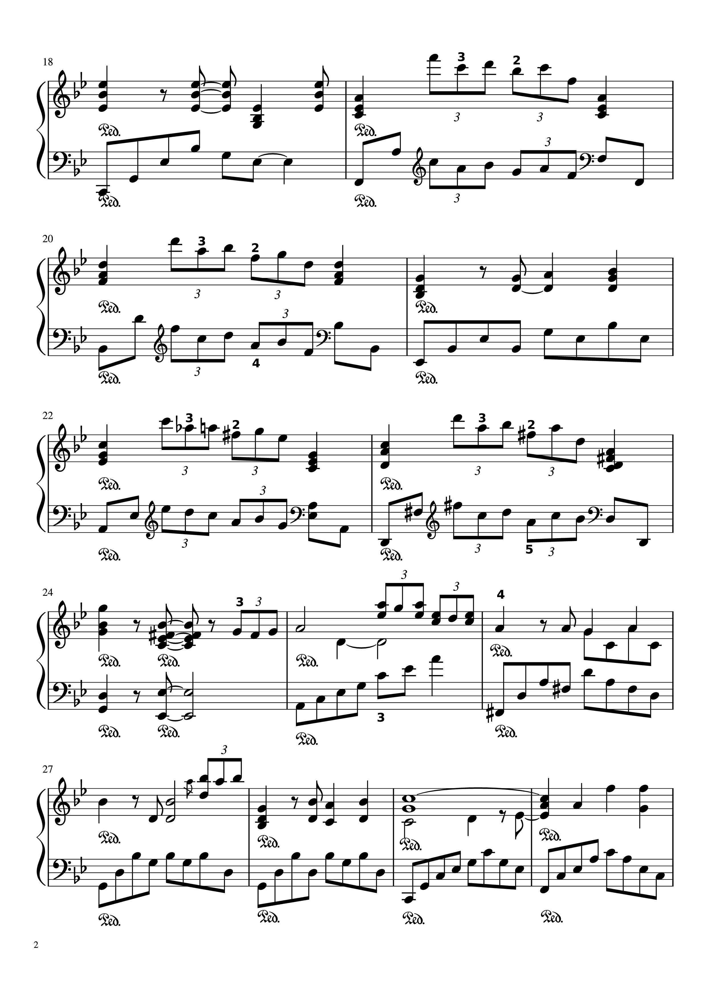 Page 2 of the piano sheet music PDF Piano – Autumn Leaves Piano by Joseph Kosma
