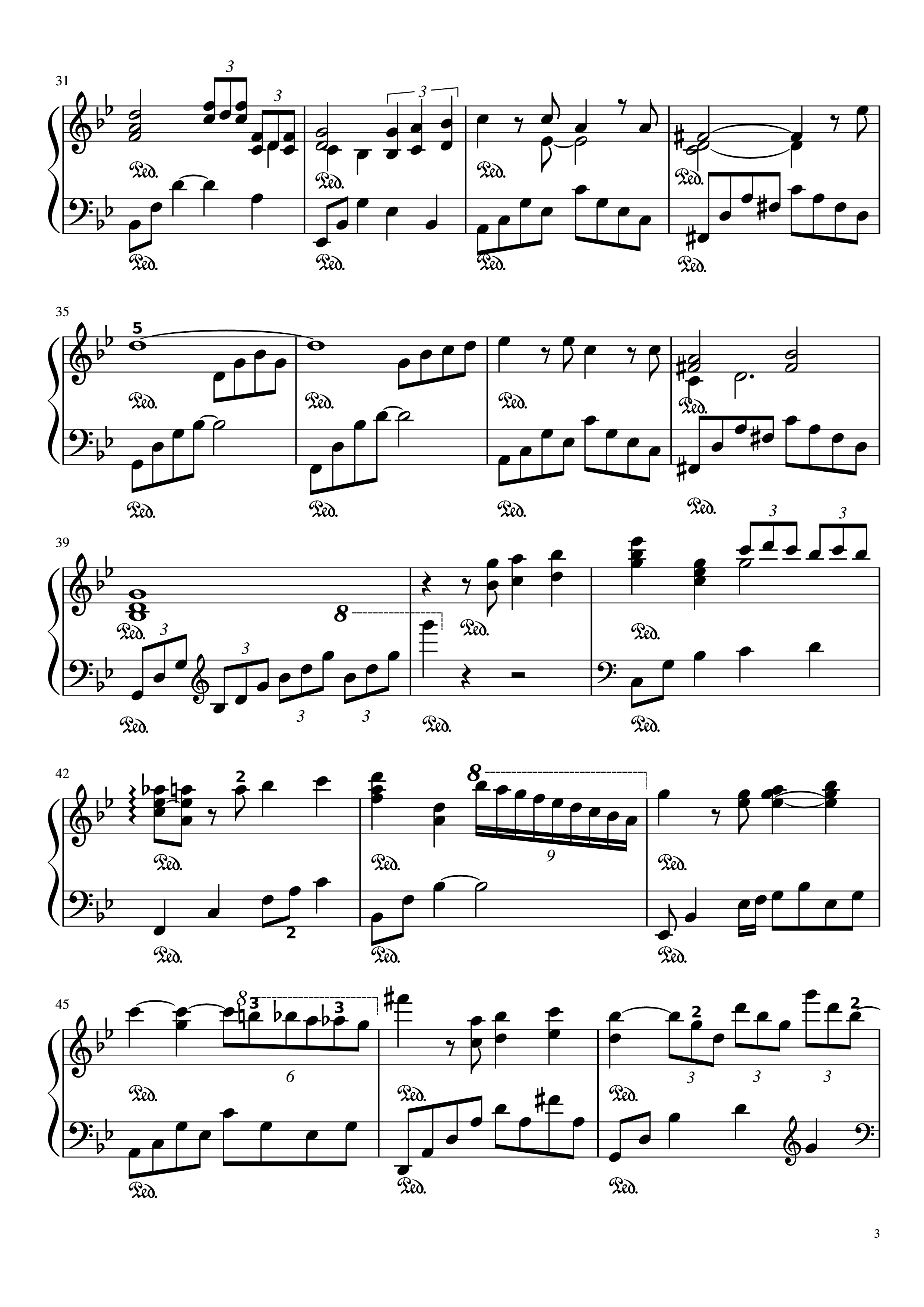Page 3 of the piano sheet music PDF Piano – Autumn Leaves Piano by Joseph Kosma