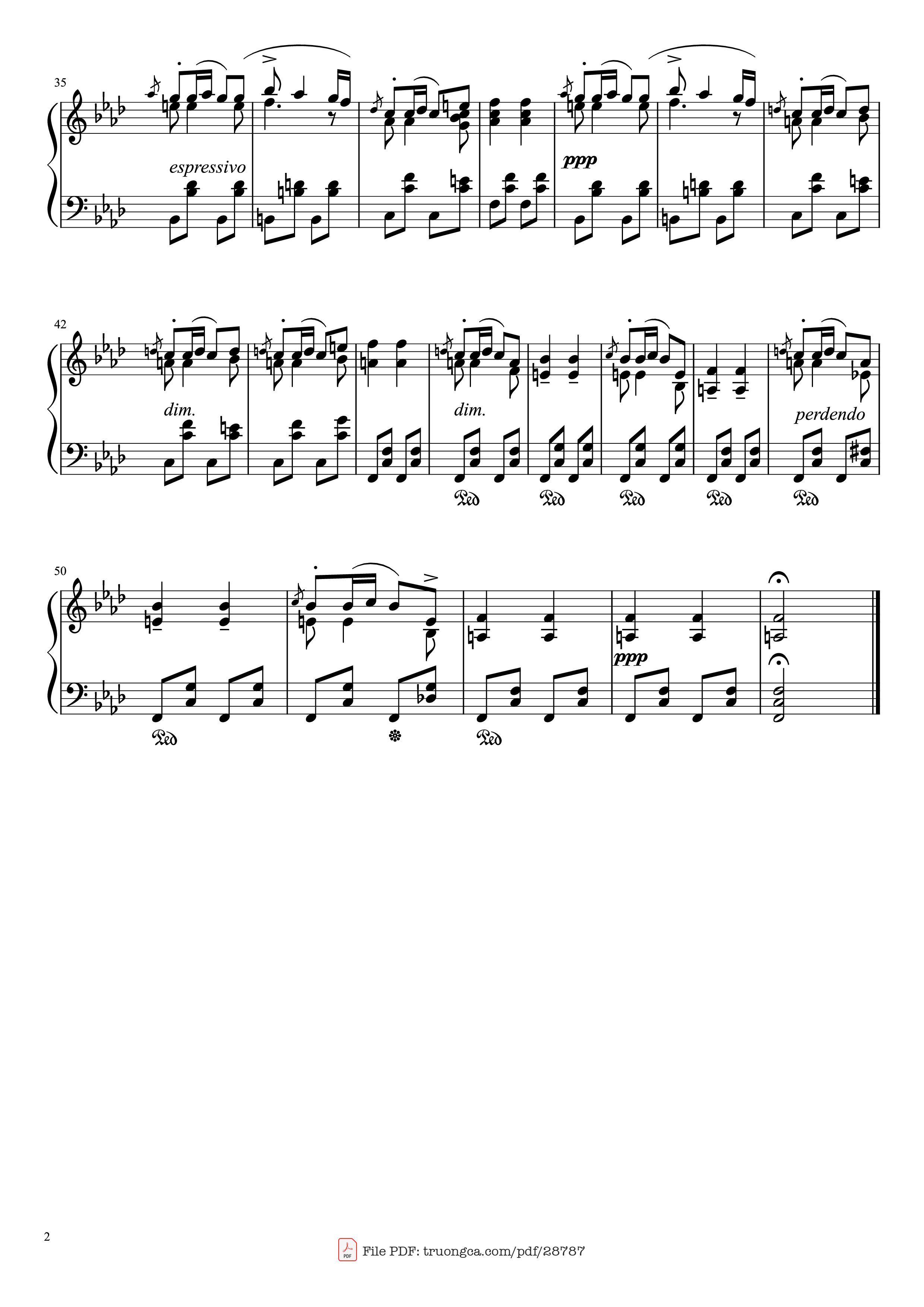 Page 2 of the piano sheet music PDF Piano – Moments Musicaux in F Minor Piano by Franz Peter Schubert