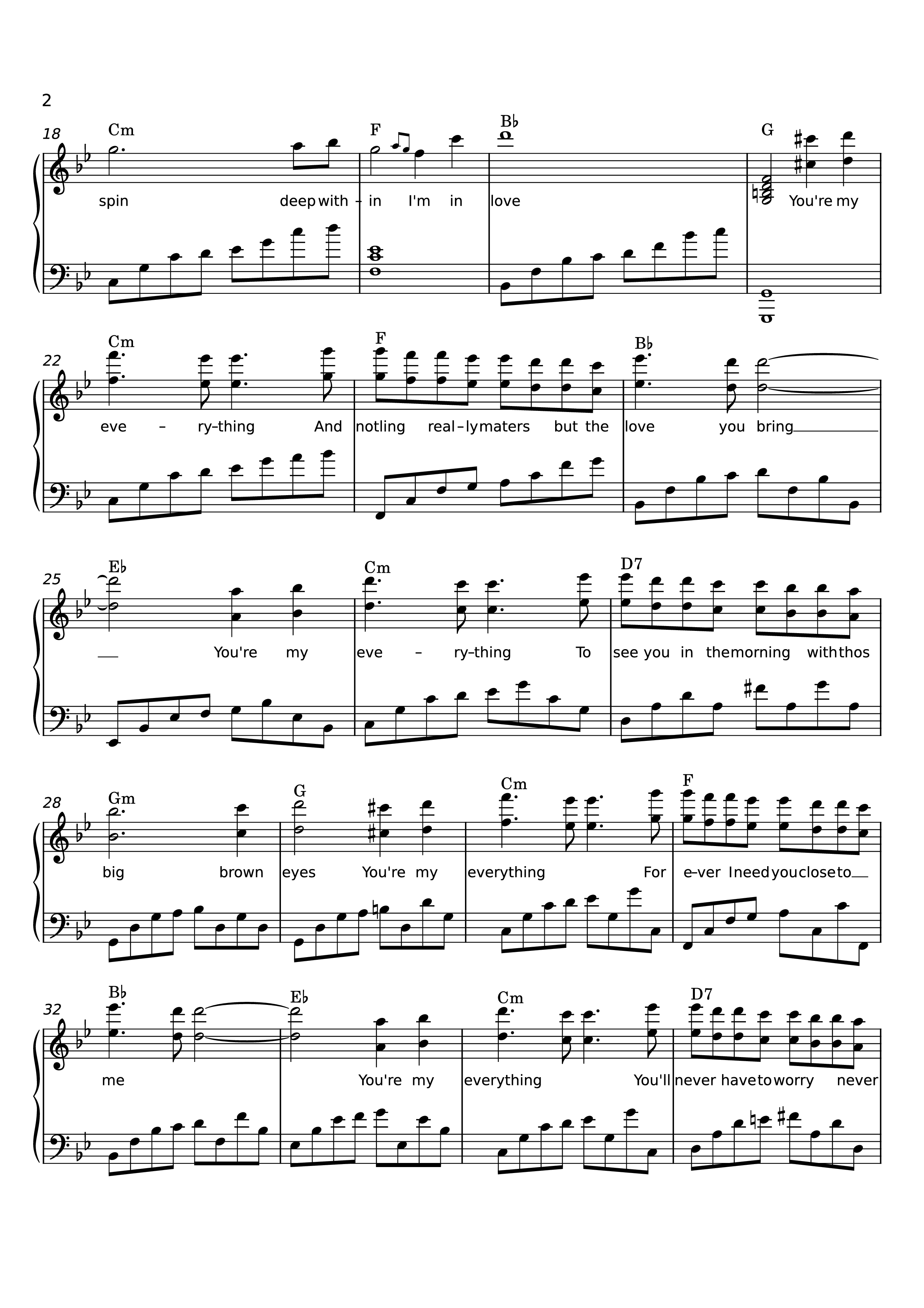Page 2 of the piano sheet music PDF Piano – You