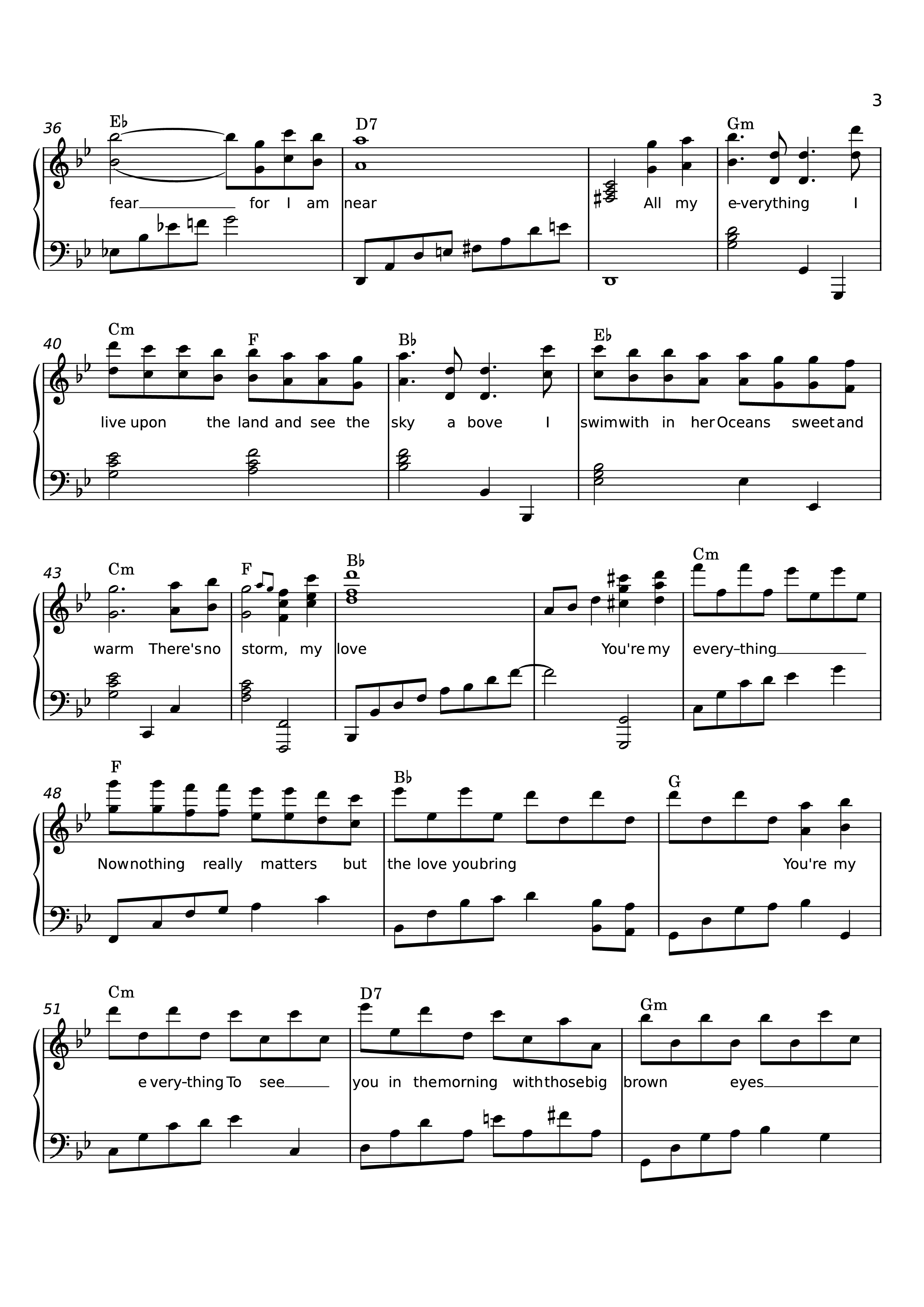 Page 3 of the piano sheet music PDF Piano – You
