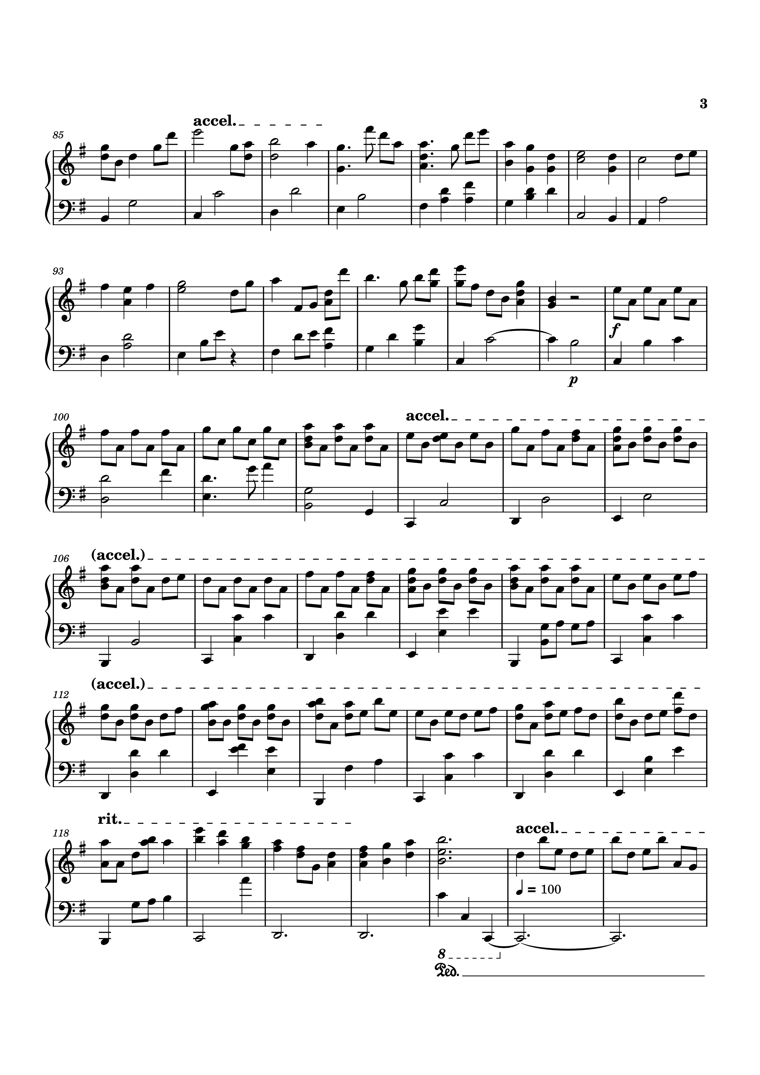 Page 3 of the piano sheet music PDF Piano – FINAL ONE Piano by Composed by: Haruka Nakamura