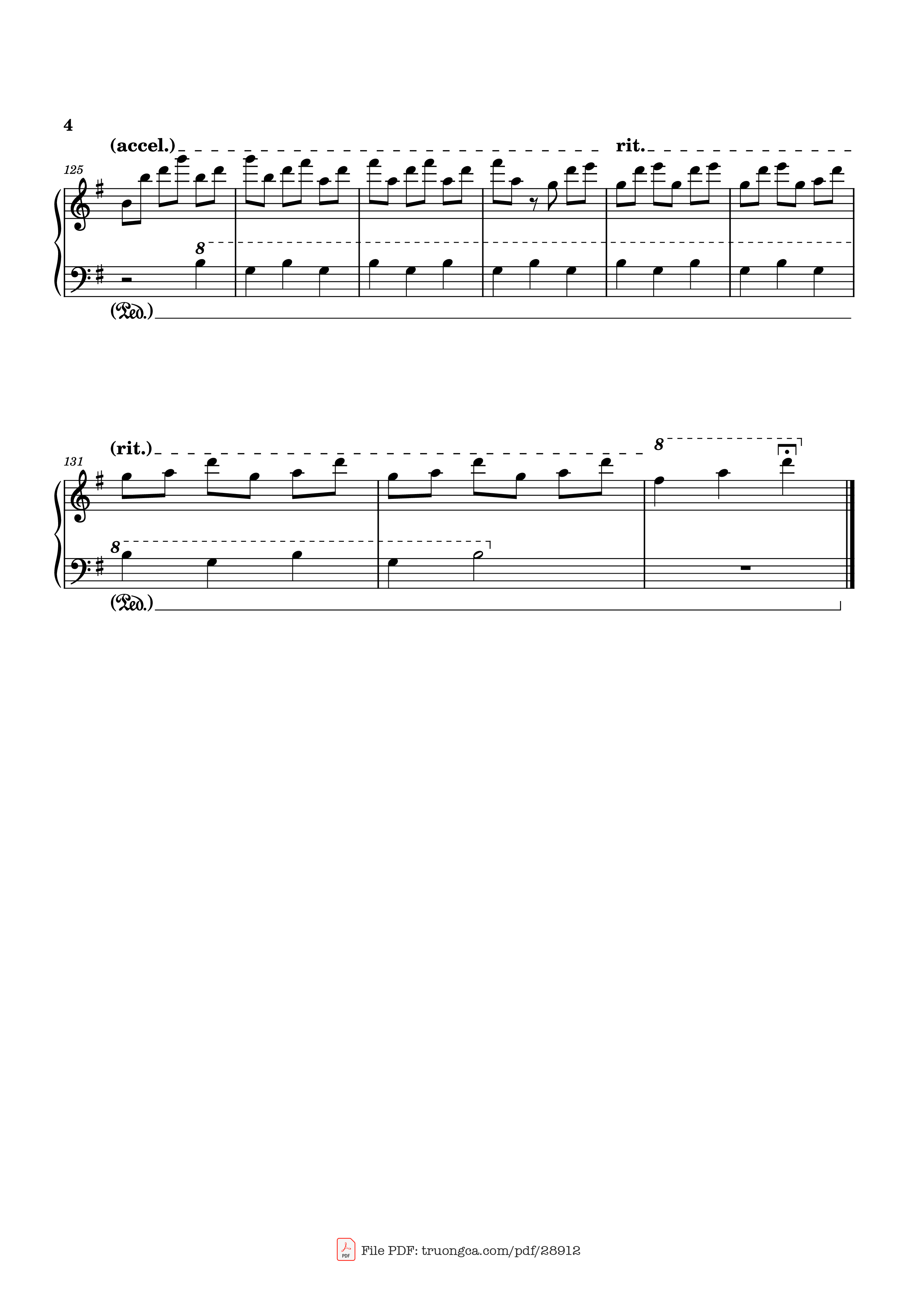Page 4 of the piano sheet music PDF Piano – FINAL ONE Piano by Composed by: Haruka Nakamura