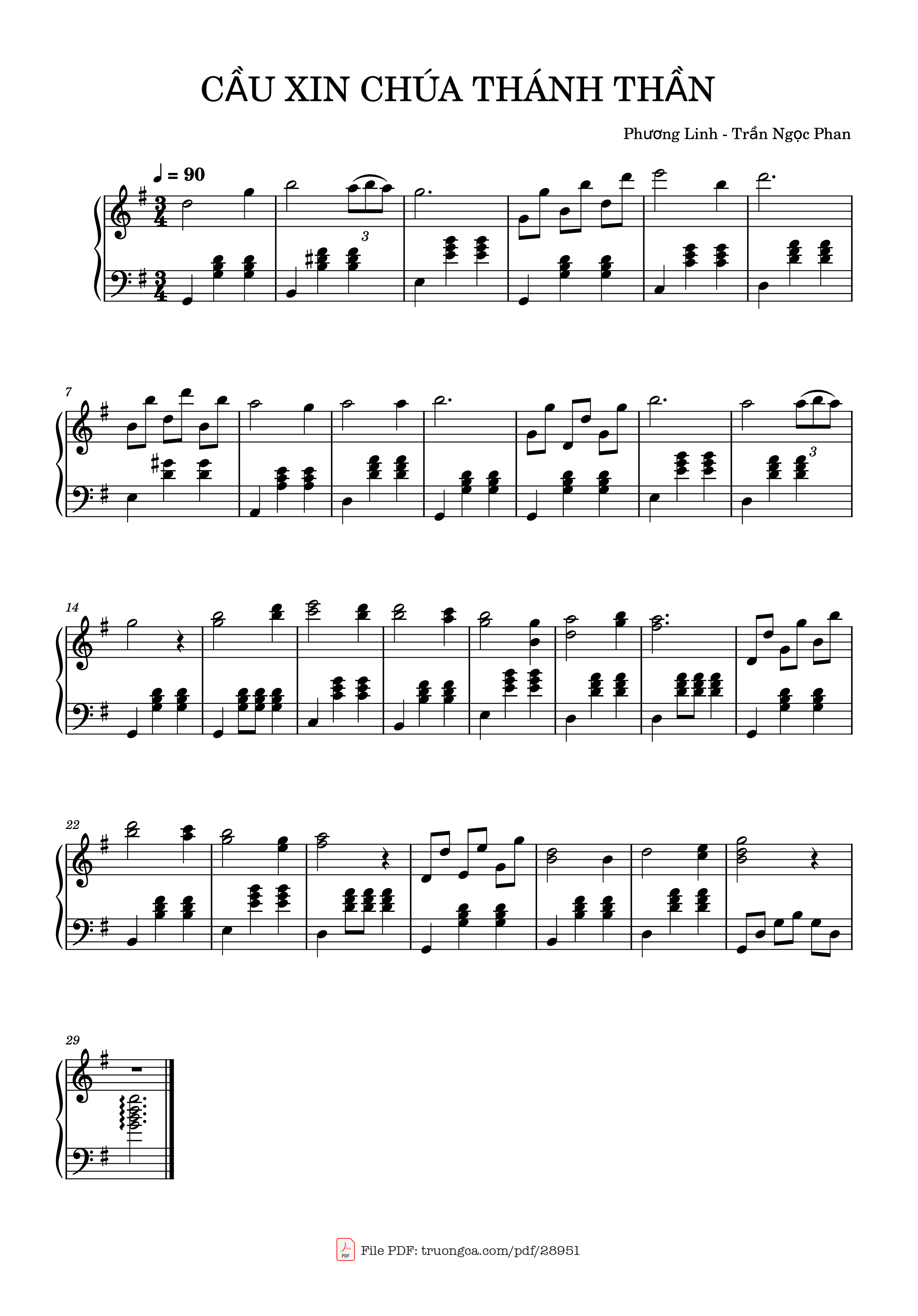 Page 1 of the piano sheet music PDF Piano – Cầu Xin Chúa Thánh Thần Piano by Phương Linh