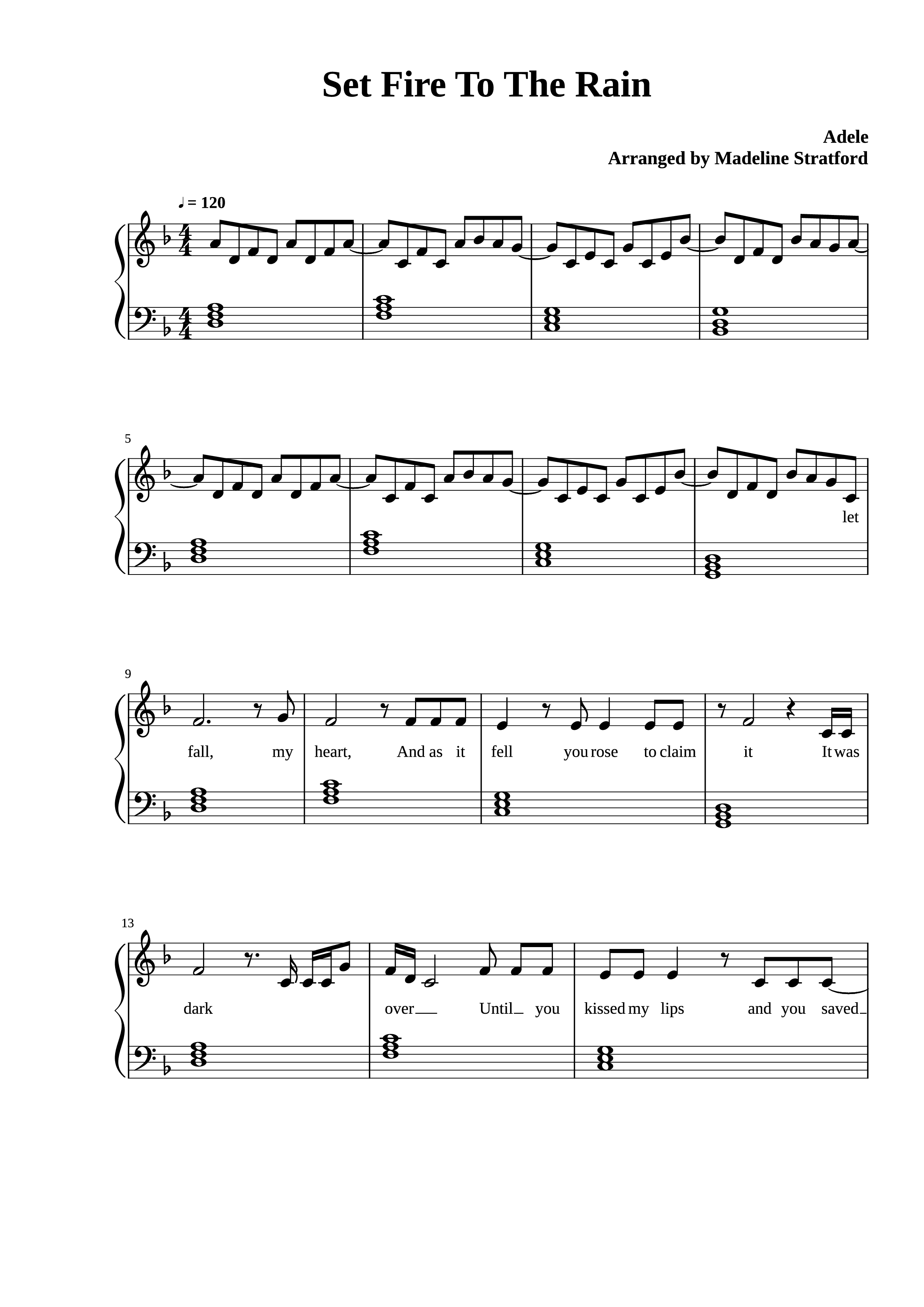 Page 1 of the piano sheet music PDF Piano – Set Fire To The Rain Piano by Adele