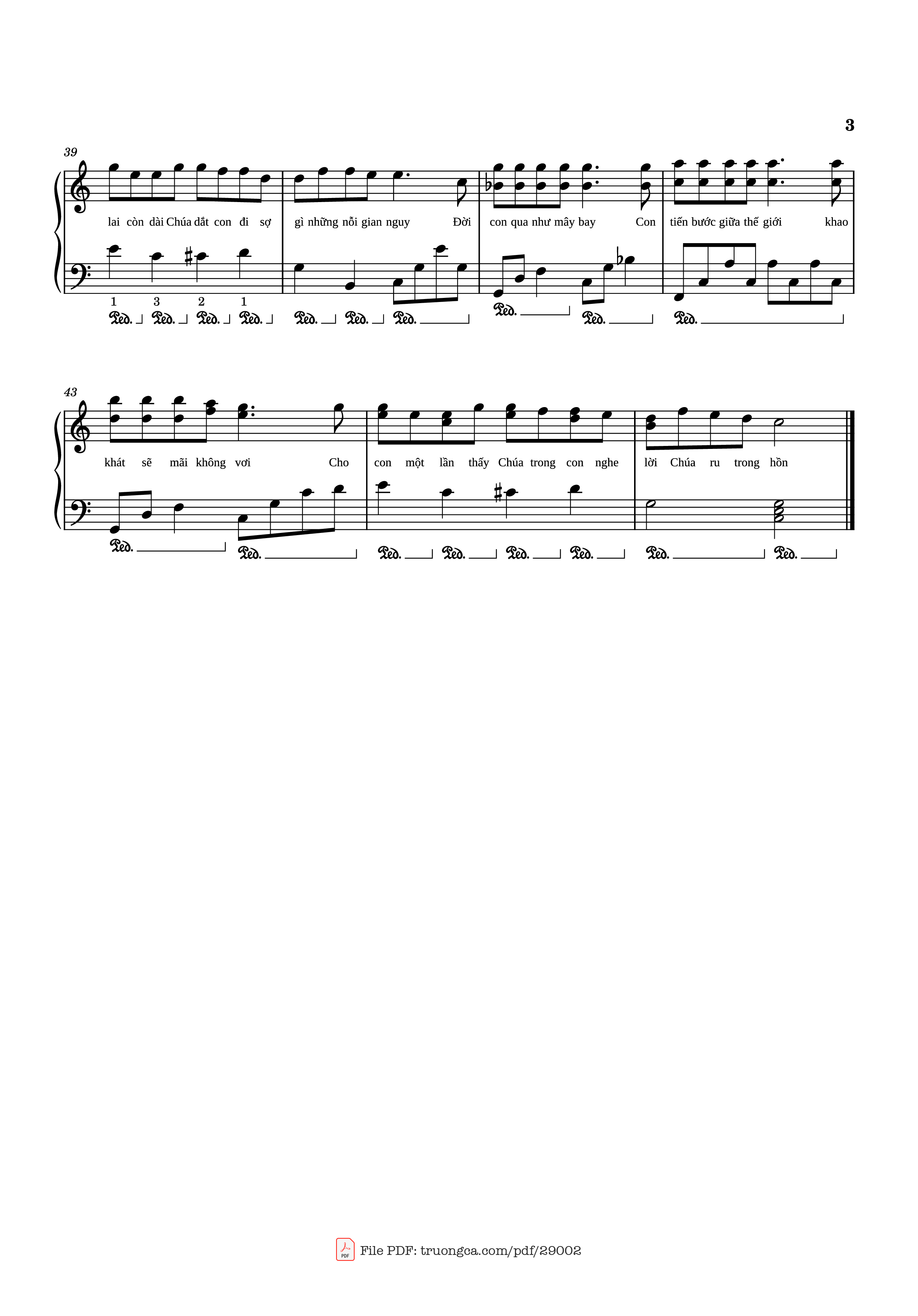 Page 3 of the piano sheet music PDF Piano – Lời Thiêng Piano by Lm. Duy Thiên