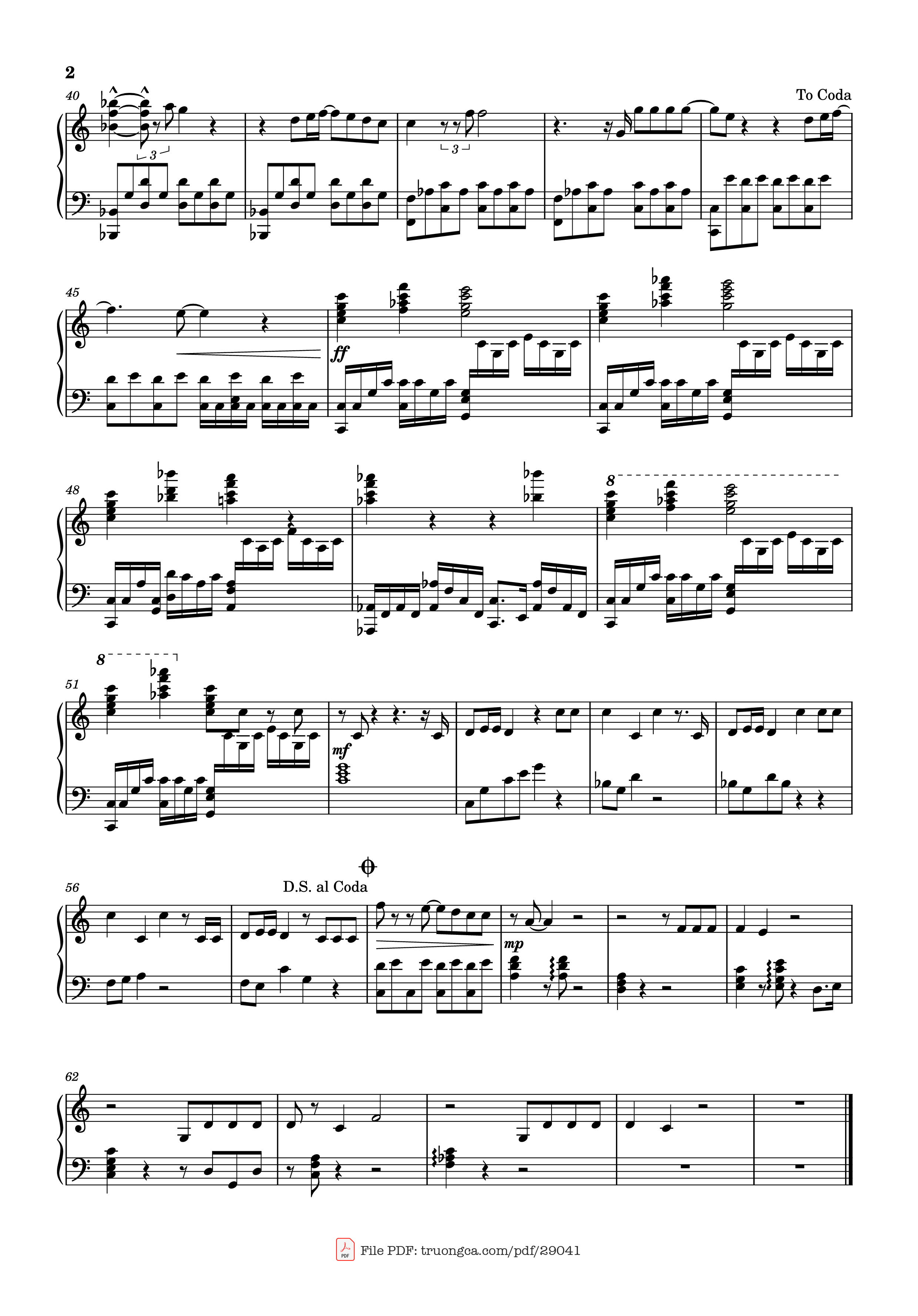 Page 2 of the piano sheet music PDF Piano – Zhèyàng hěn hǎo / It‘s fine this way (Isha