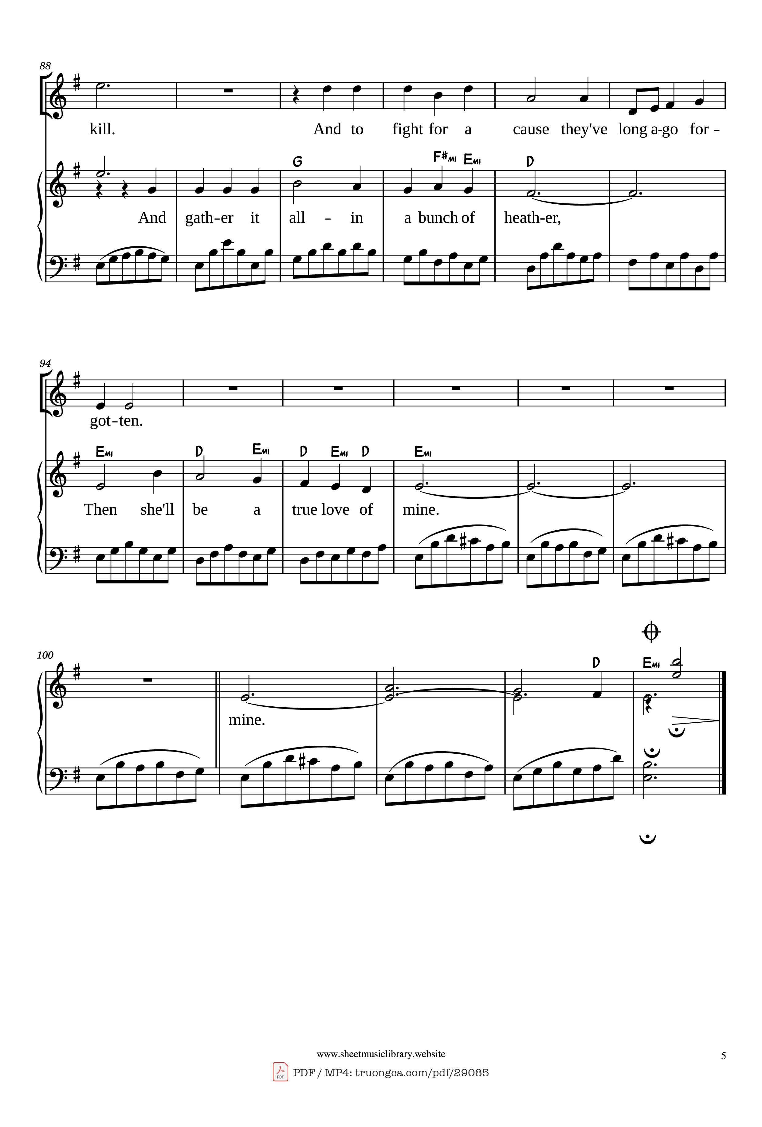 Page 5 of the piano sheet music PDF Piano – Scarborough Fair/Canticle Piano by Simon and Garfunkel