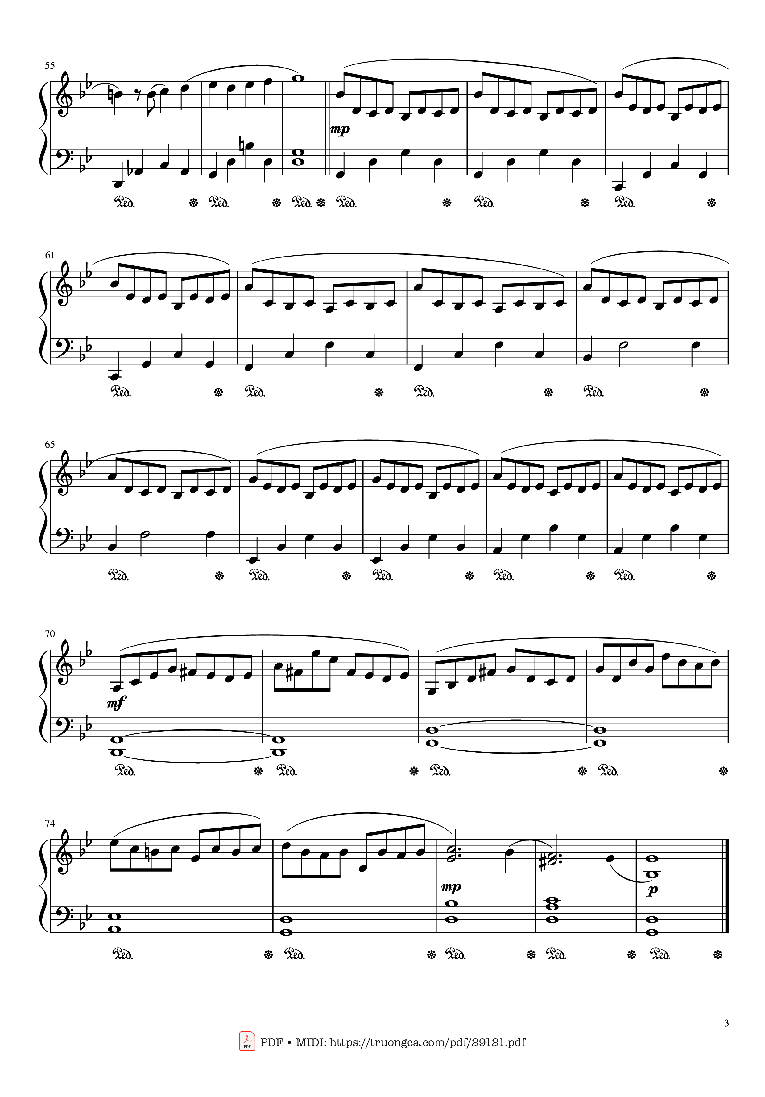 Page 3 of the piano sheet music PDF Piano – G Minor Piano by Johann Sebastian Bach