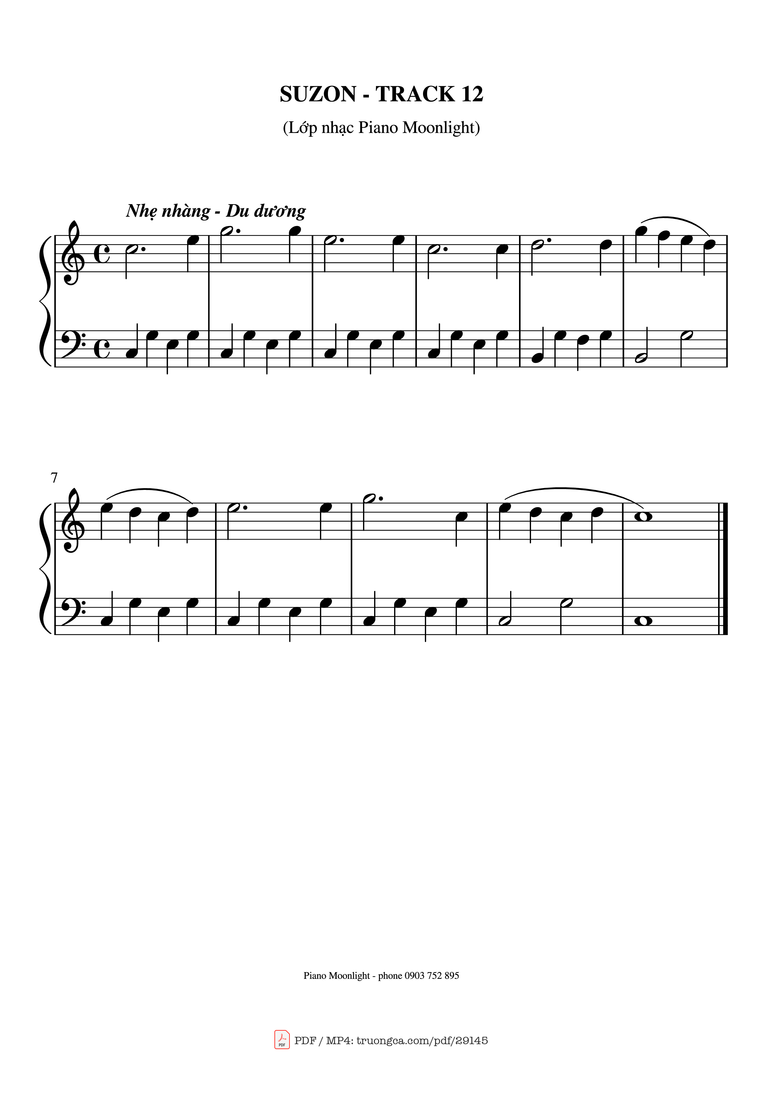 Page 1 of the piano sheet music PDF Piano – SUZON Method Rose Piano by Method Rose