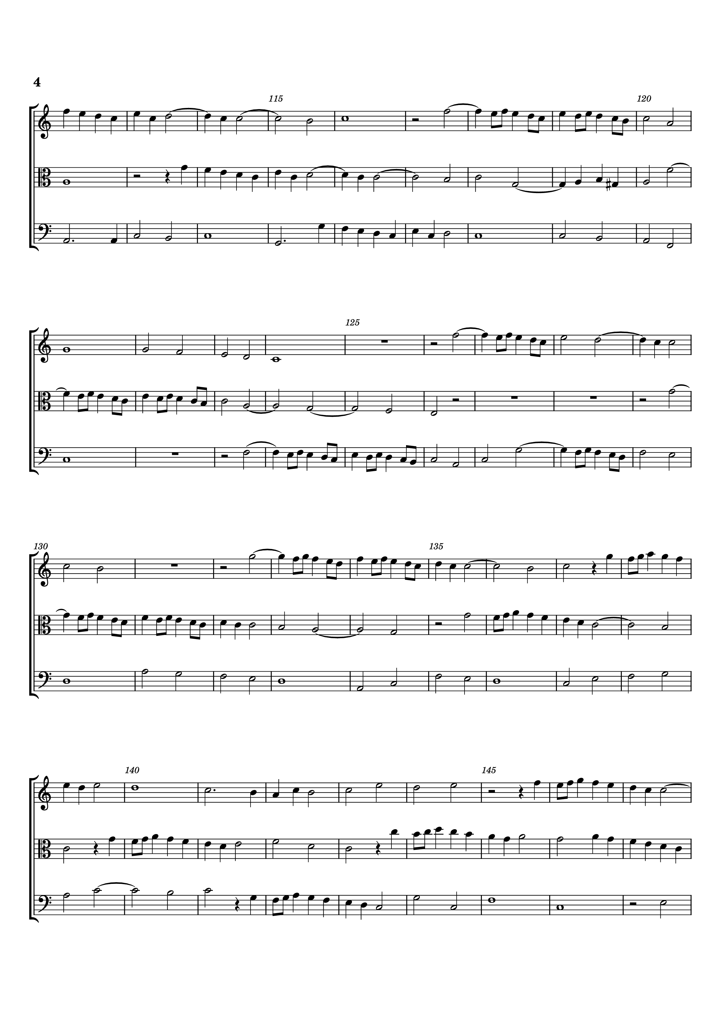 Page 4 of the piano sheet music PDF – Fantasia No. 4 Violin by William Byrd