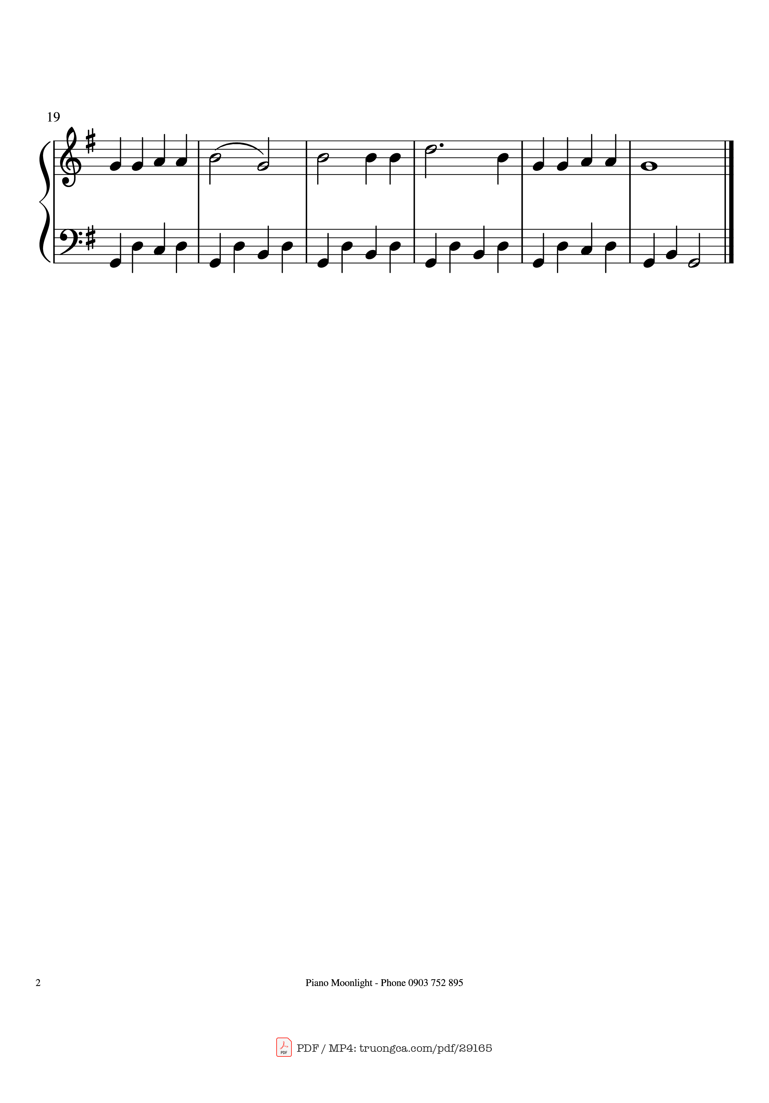 Page 2 of the piano sheet music PDF Piano – Petit PAPA Cha Yêu Piano by Method Rose
