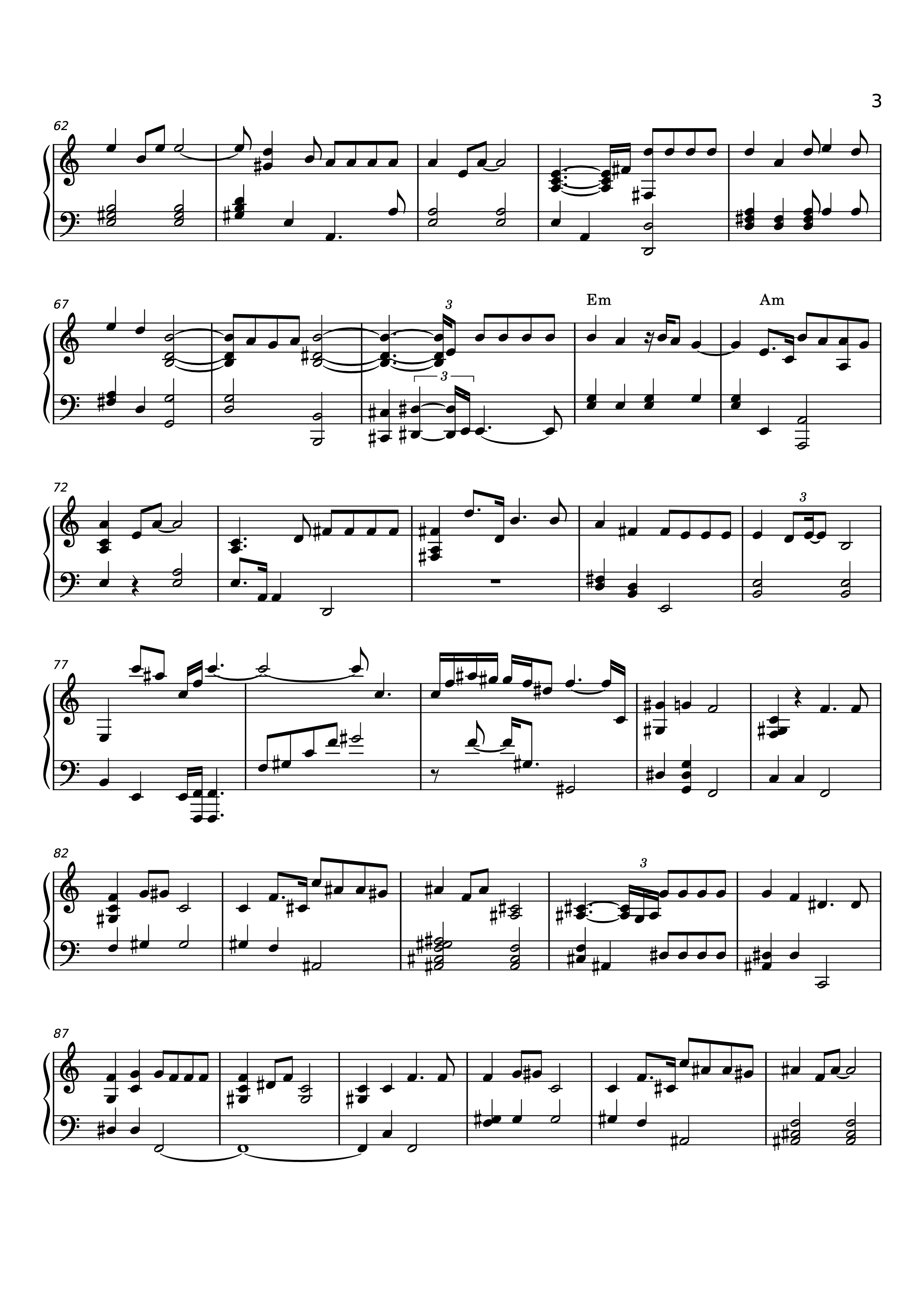 Page 3 of the piano sheet music PDF Piano – Tình Nhạt Phai Piano (一起走过的日子) by Andy Lau