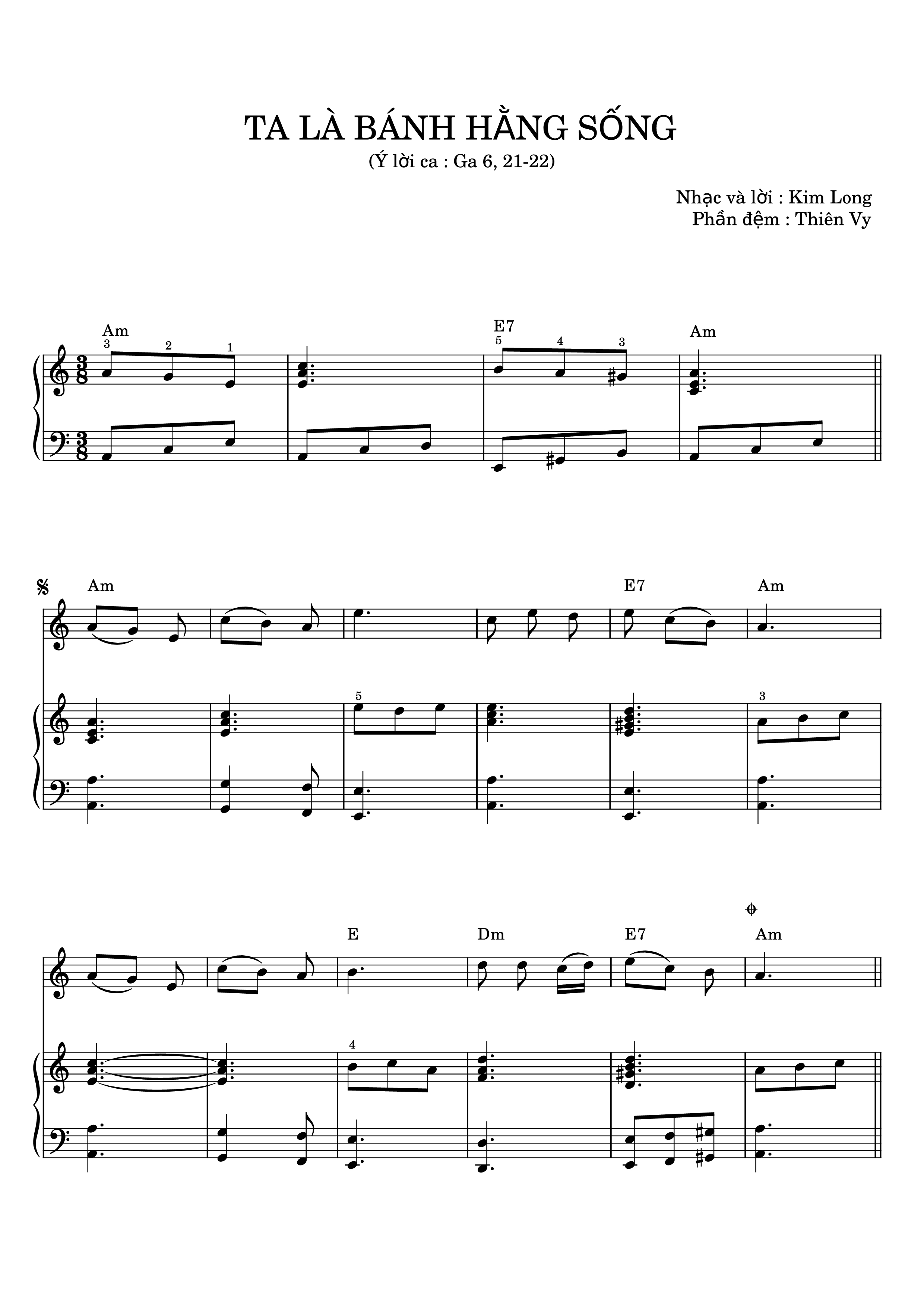Page 1 of the piano sheet music PDF – Ta Là Bánh Hằng Sống Piano đệm hát by Kim Long