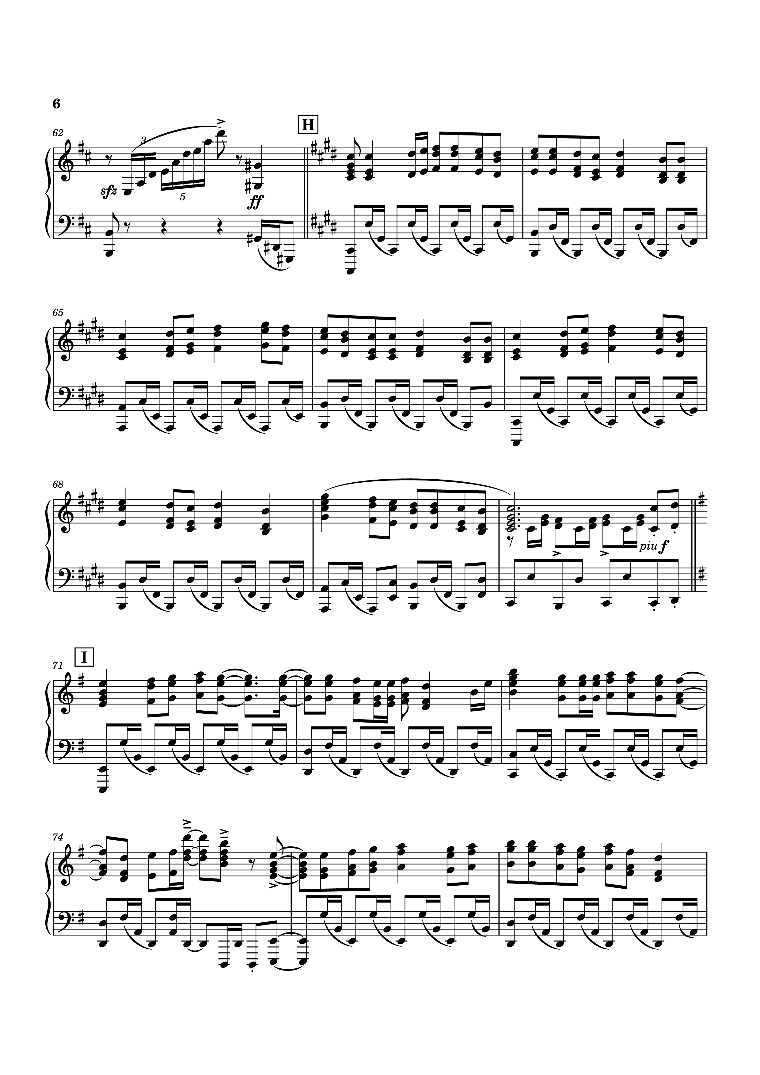 Page 6 of the piano sheet music PDF Piano – To You, 2000... or...20000 Years From Now Piano by Original music by Linked Horizon