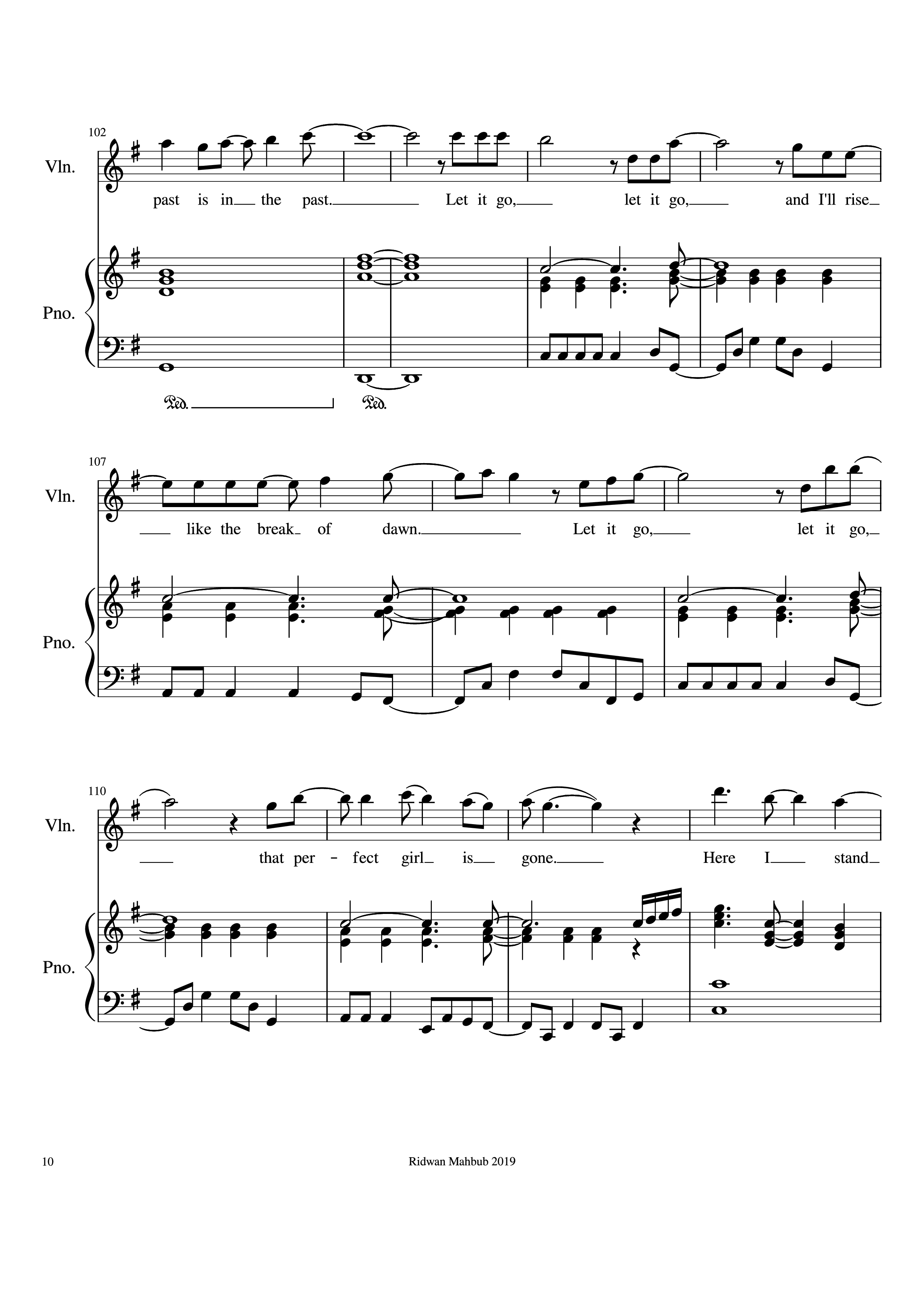 Page 10 of the piano sheet music PDF Piano – Let It Go Piano by Bobby Lopez