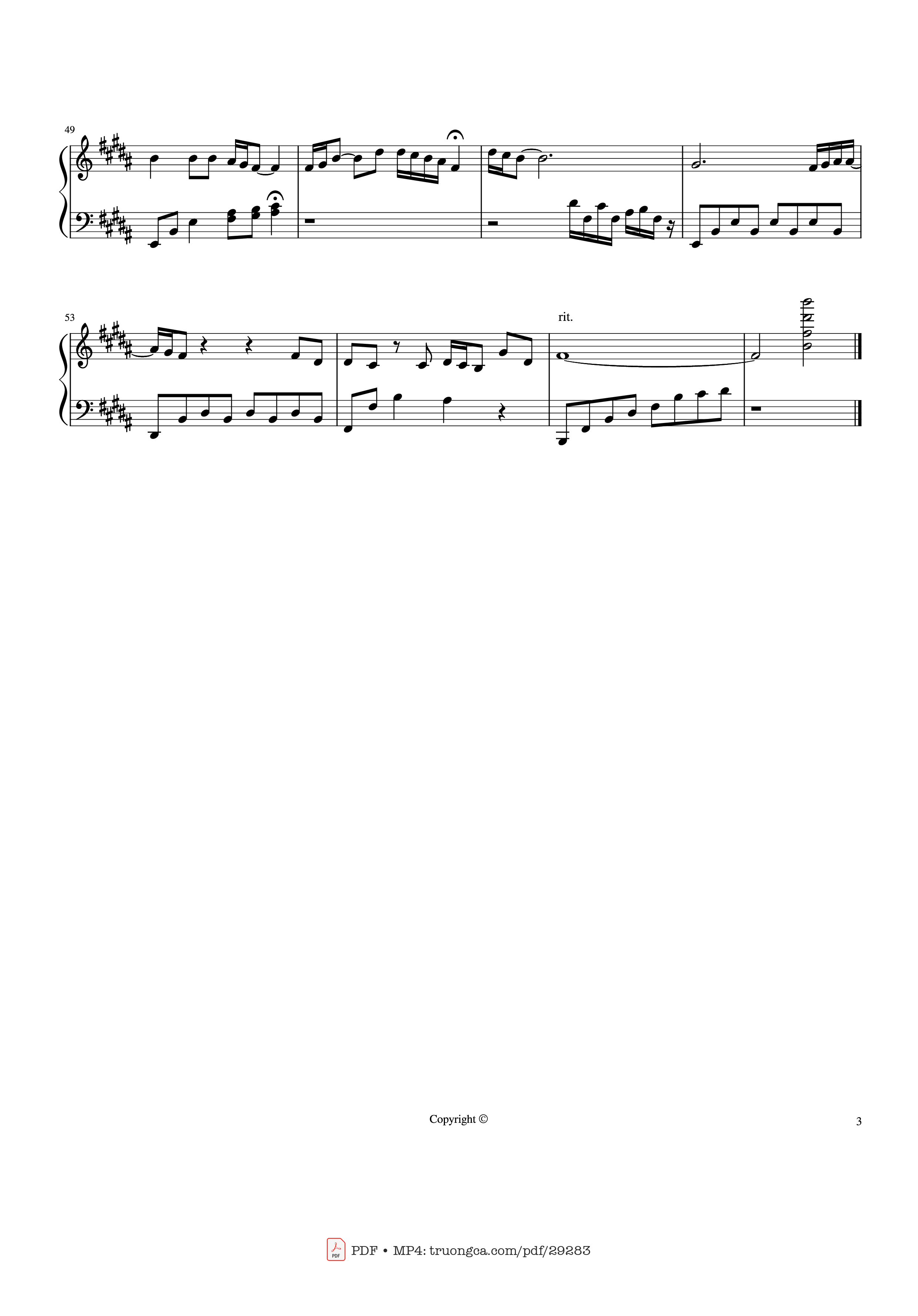 Page 3 of the piano sheet music PDF Piano – I will always love you Piano by Whitney Houston