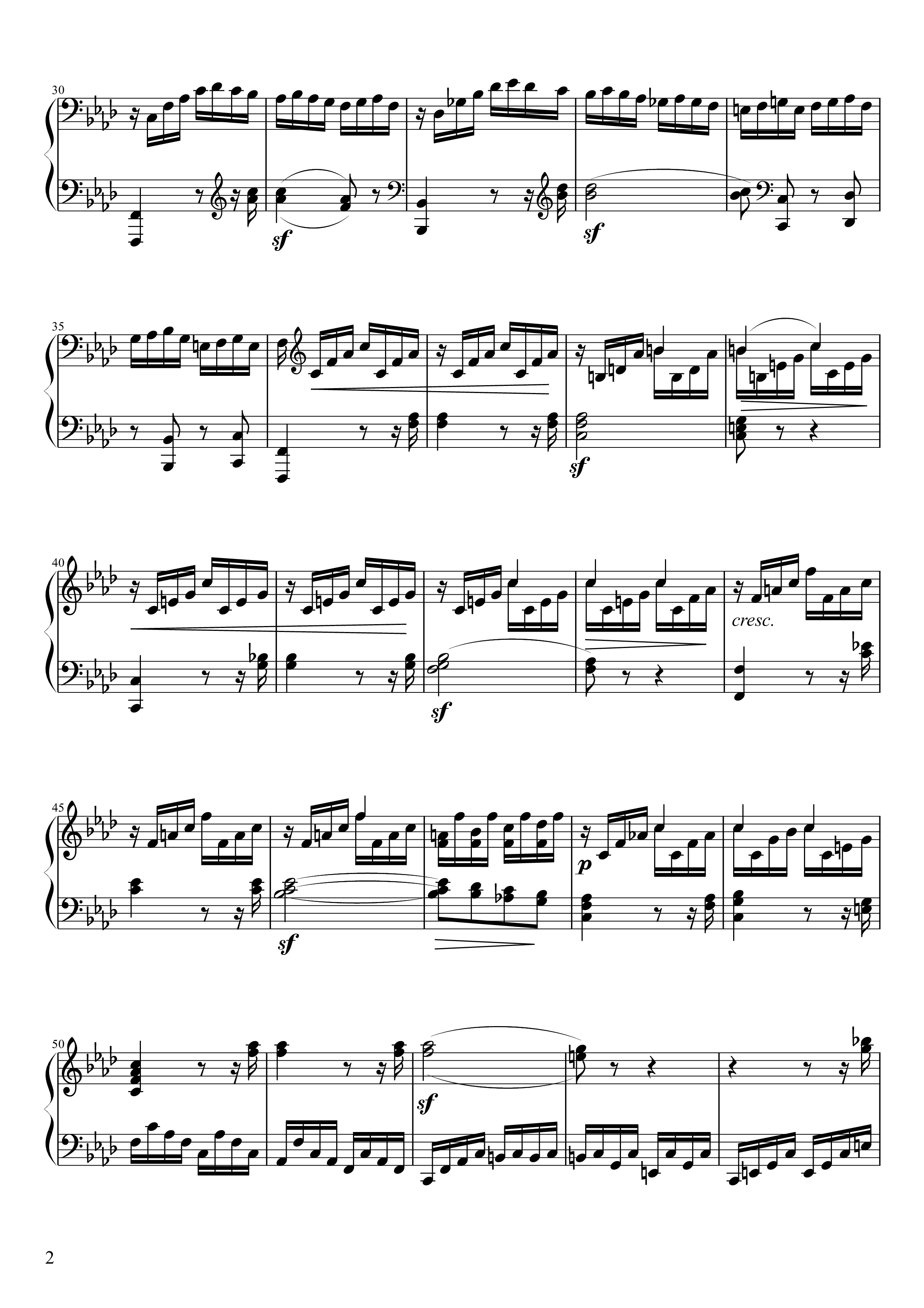 Page 2 of the piano sheet music PDF Piano – Sonate No. 23, Appassionata 3rd Movement by Ludwig van Beethoven