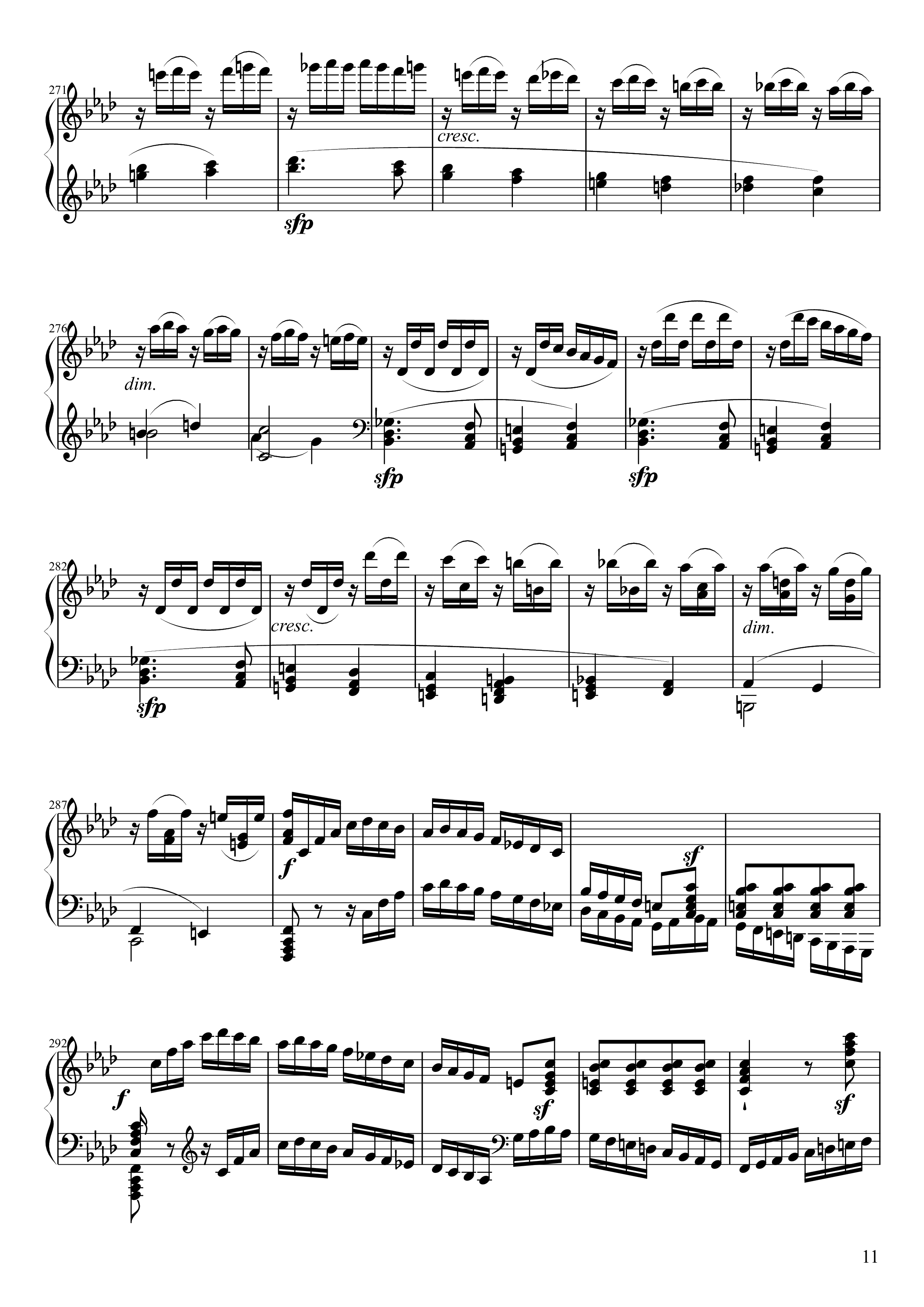 Page 11 of the piano sheet music PDF Piano – Sonate No. 23, Appassionata 3rd Movement by Ludwig van Beethoven