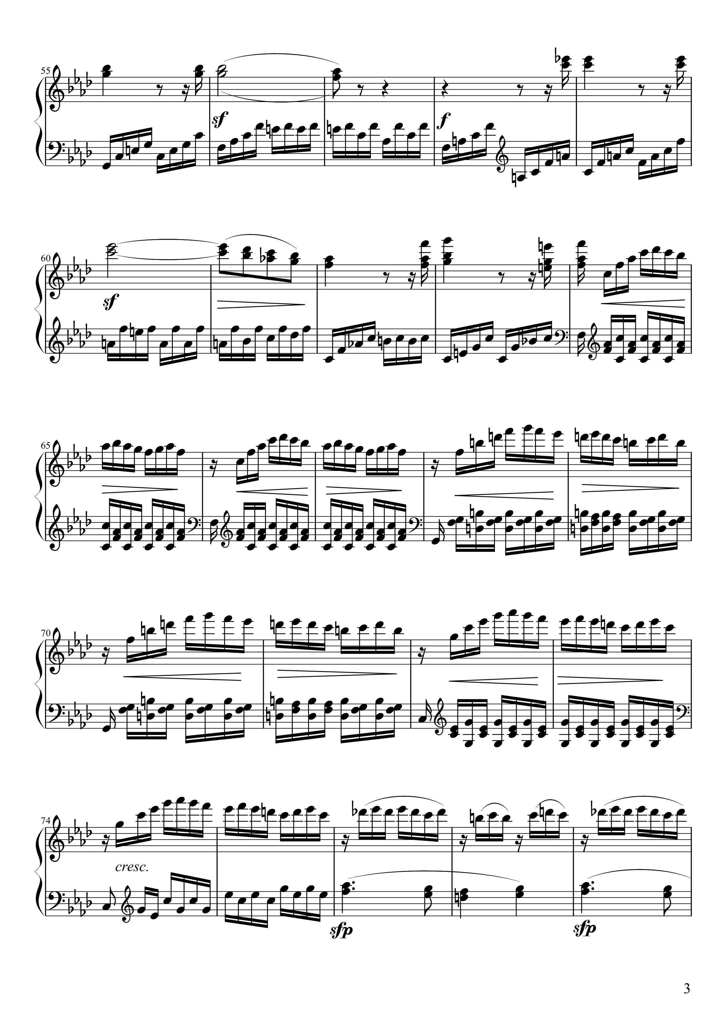 Page 3 of the piano sheet music PDF Piano – Sonate No. 23, Appassionata 3rd Movement by Ludwig van Beethoven