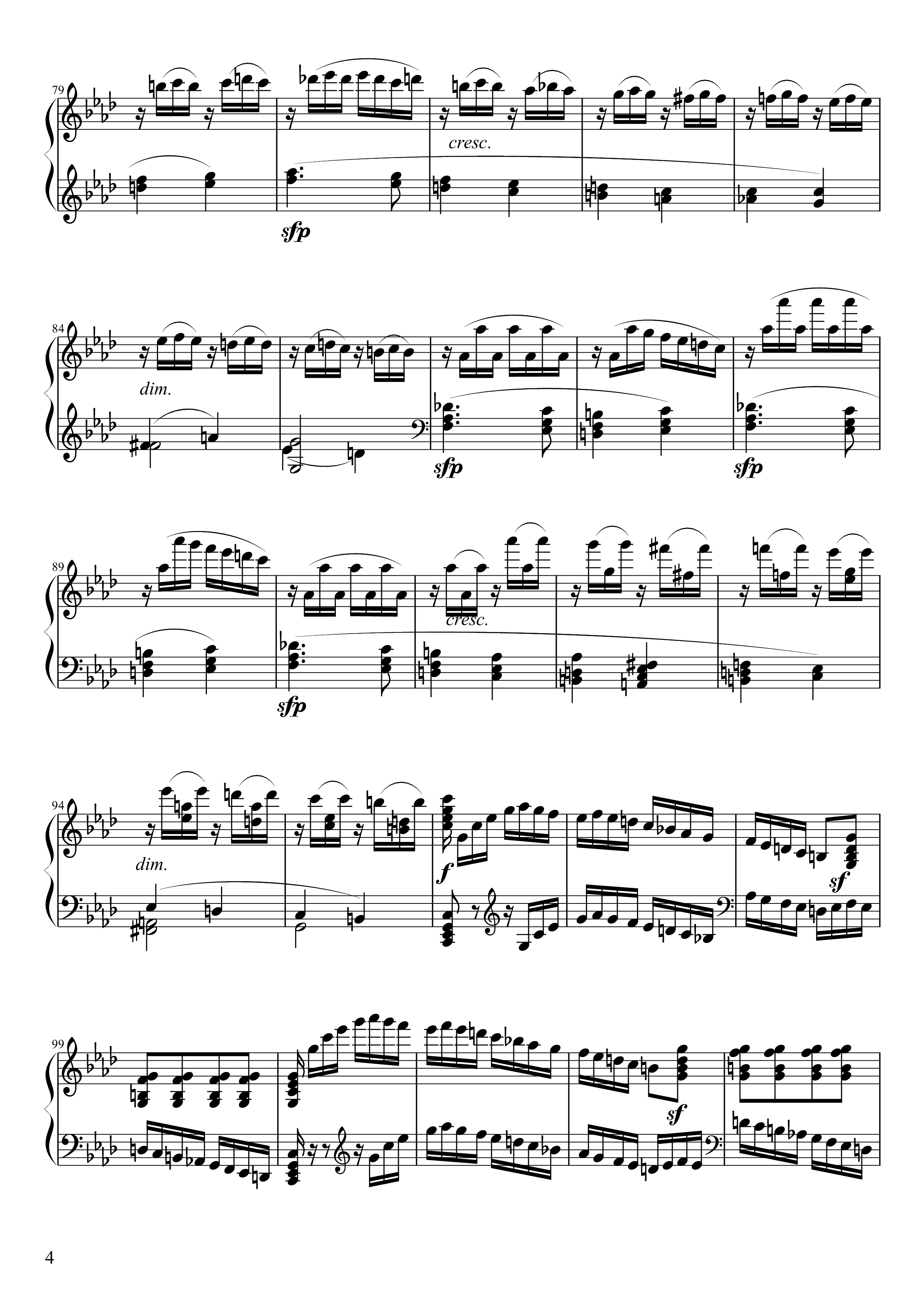 Page 4 of the piano sheet music PDF Piano – Sonate No. 23, Appassionata 3rd Movement by Ludwig van Beethoven