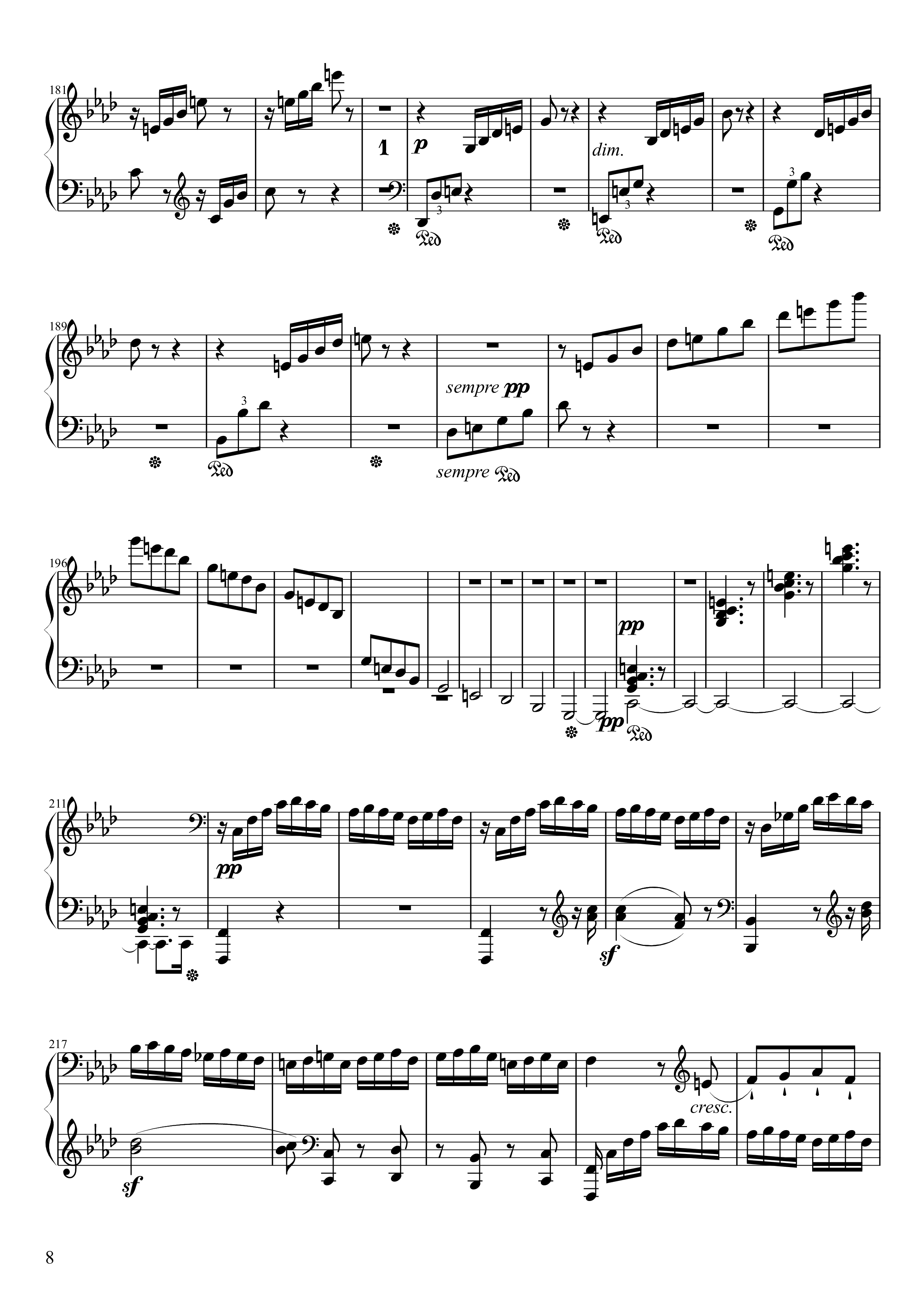 Page 8 of the piano sheet music PDF Piano – Sonate No. 23, Appassionata 3rd Movement by Ludwig van Beethoven