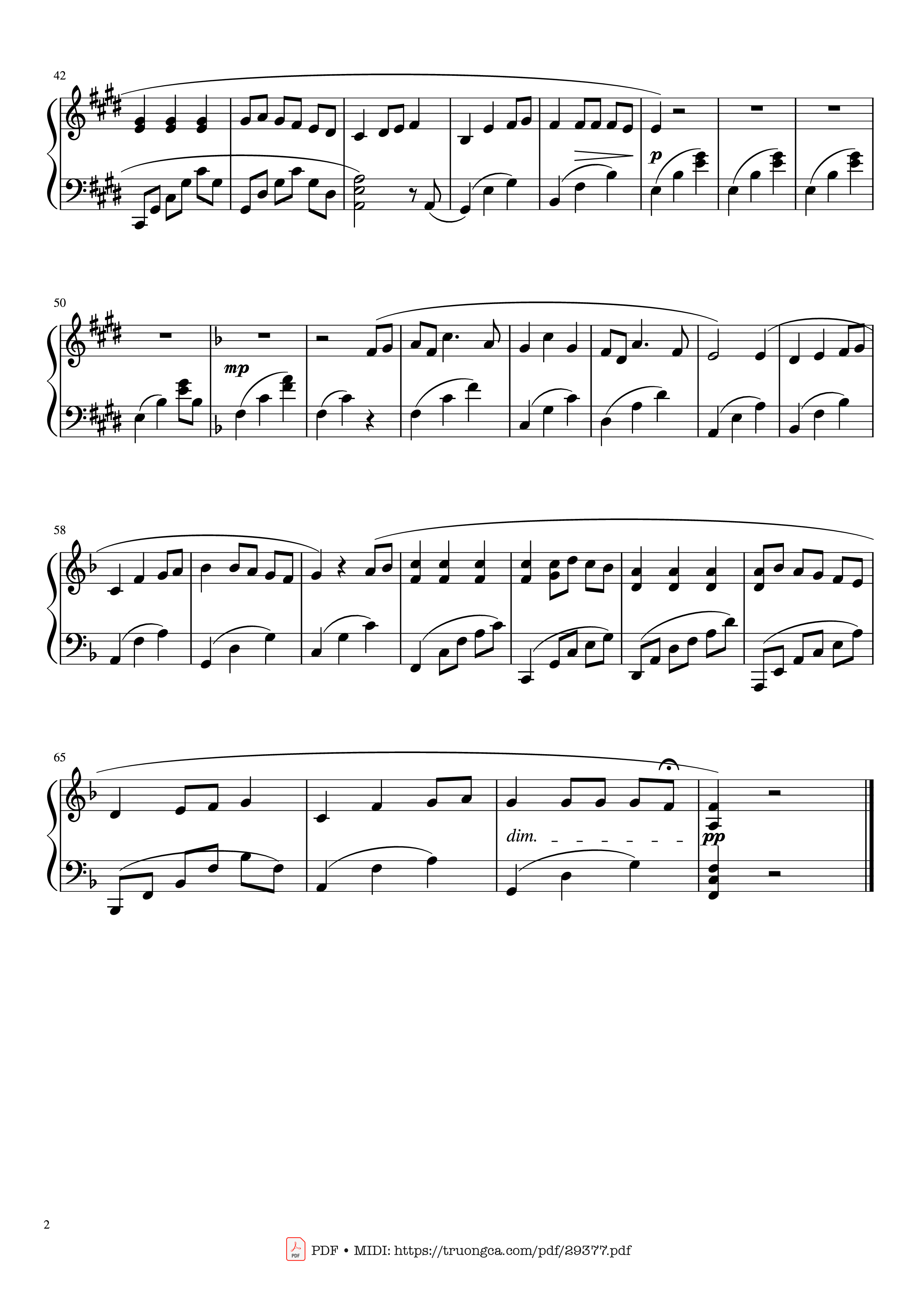 Page 2 of the piano sheet music PDF Piano – Always With Me Piano by Arr. by Lucas Masarczyk