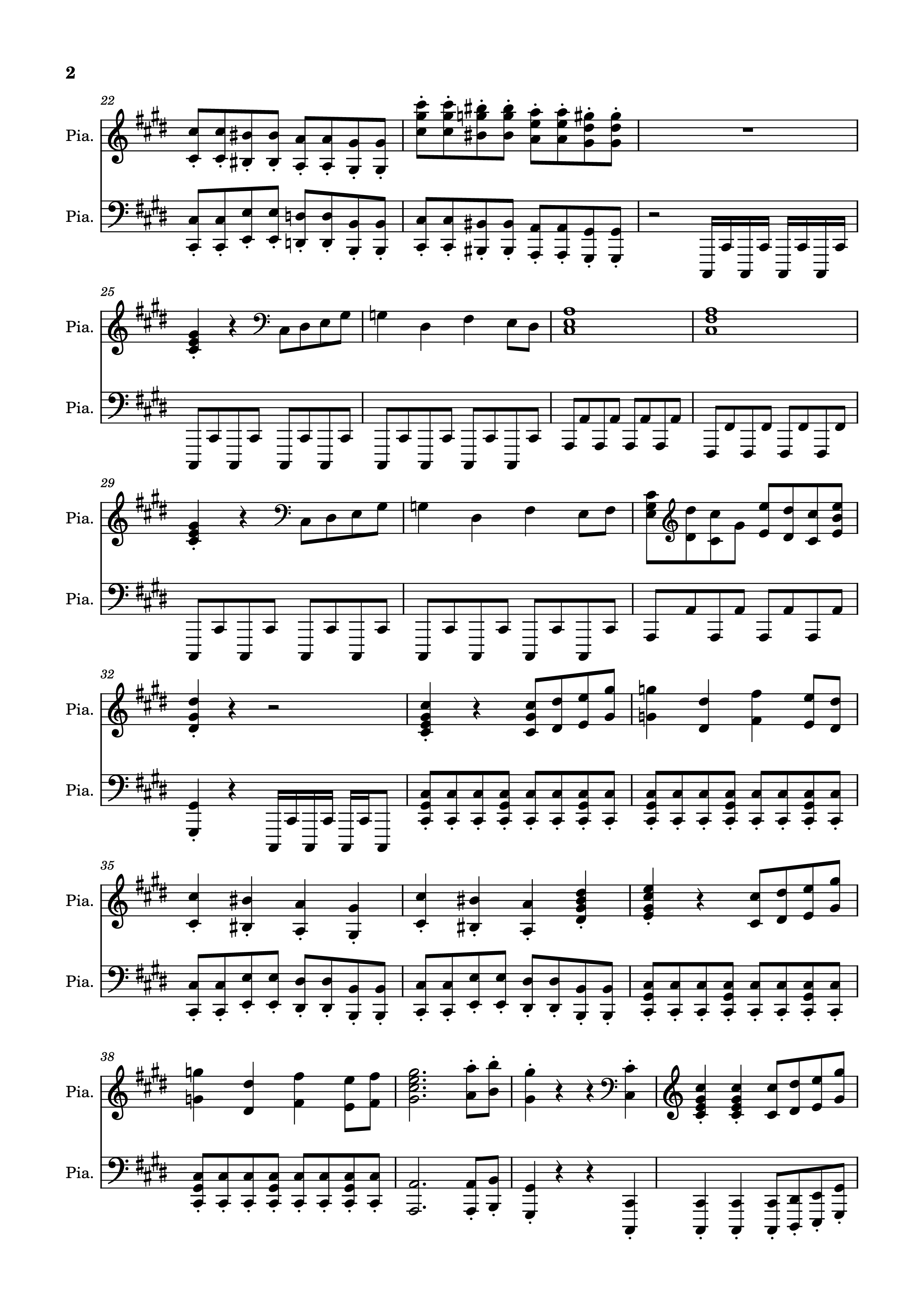 Page 2 of the piano sheet music PDF Piano – Geometry Dash - Skeletal Shenanigans Piano by Undefined