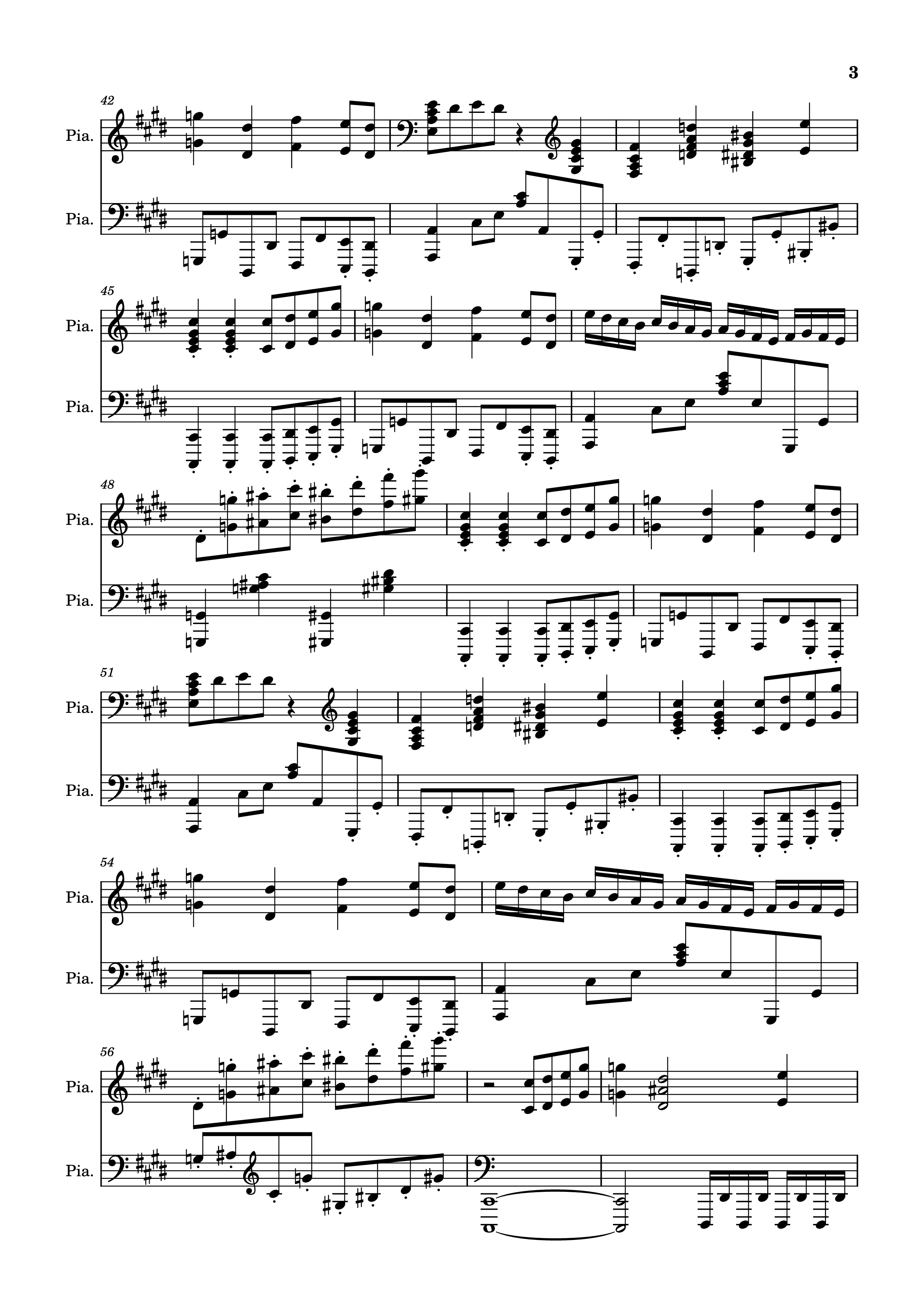 Page 3 of the piano sheet music PDF Piano – Geometry Dash - Skeletal Shenanigans Piano by Undefined